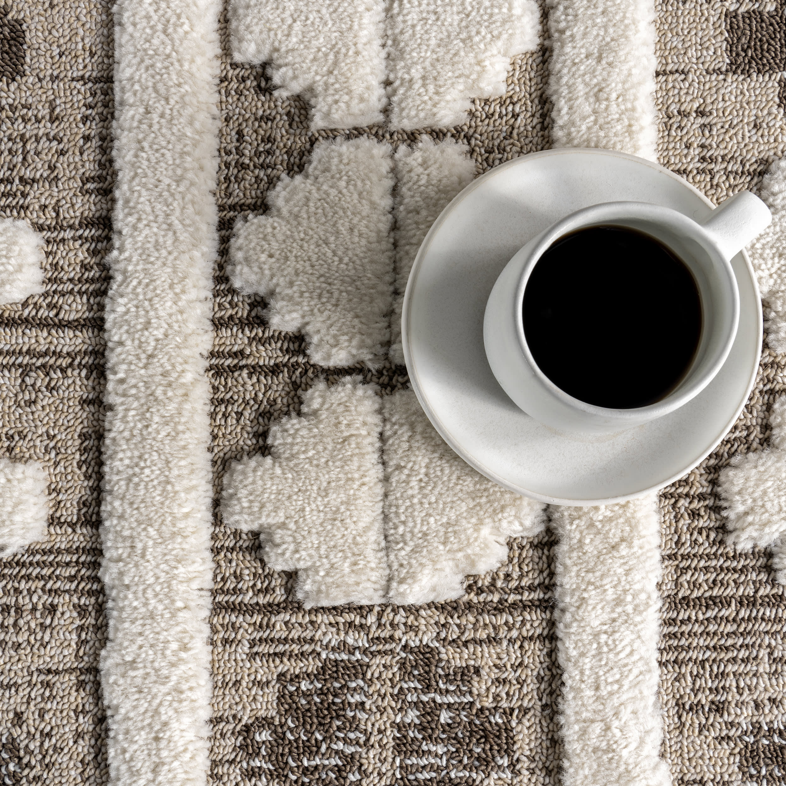 Audience Geometric Tasseled Rug | Beige - Image 7