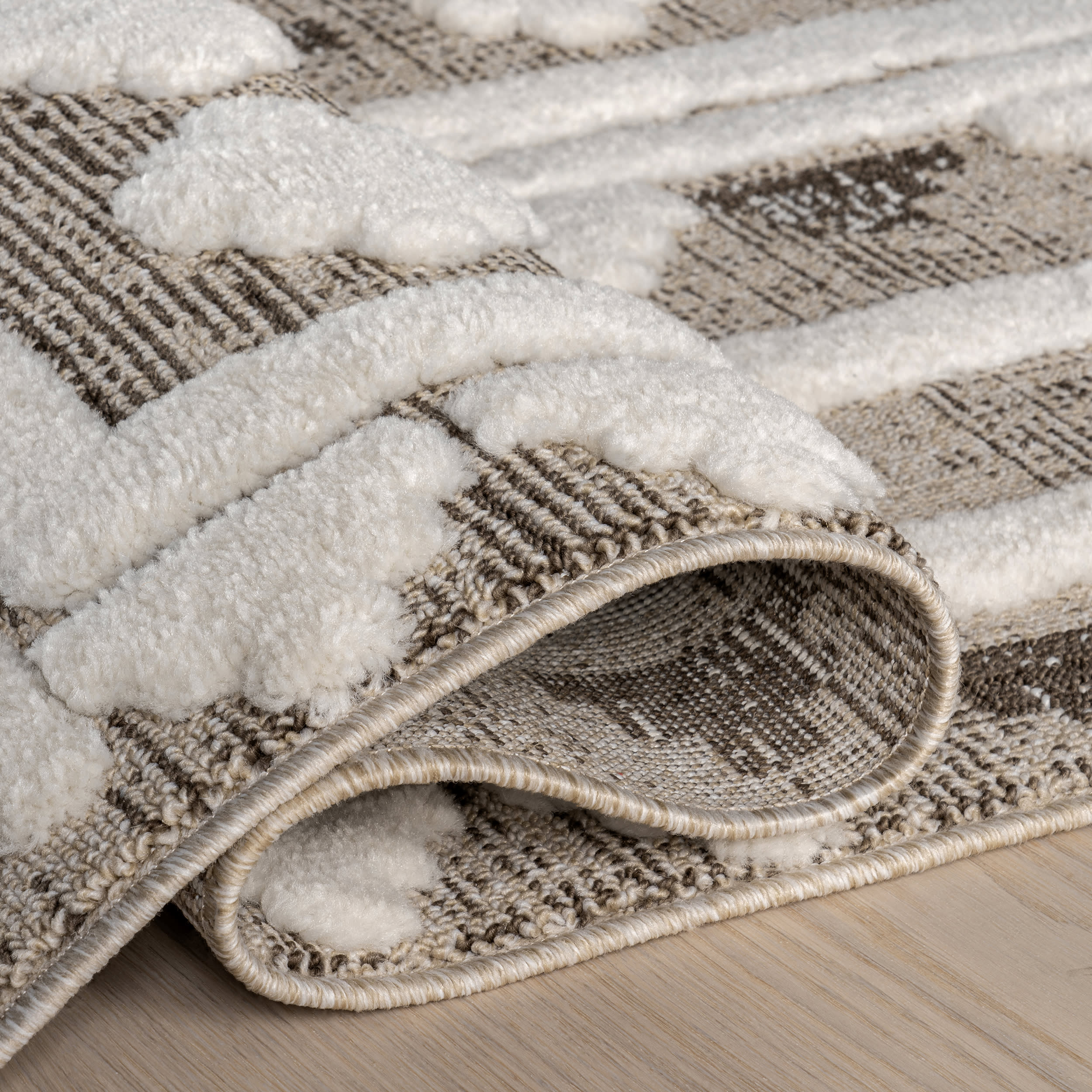 Audience Geometric Tasseled Rug | Beige - Image 8