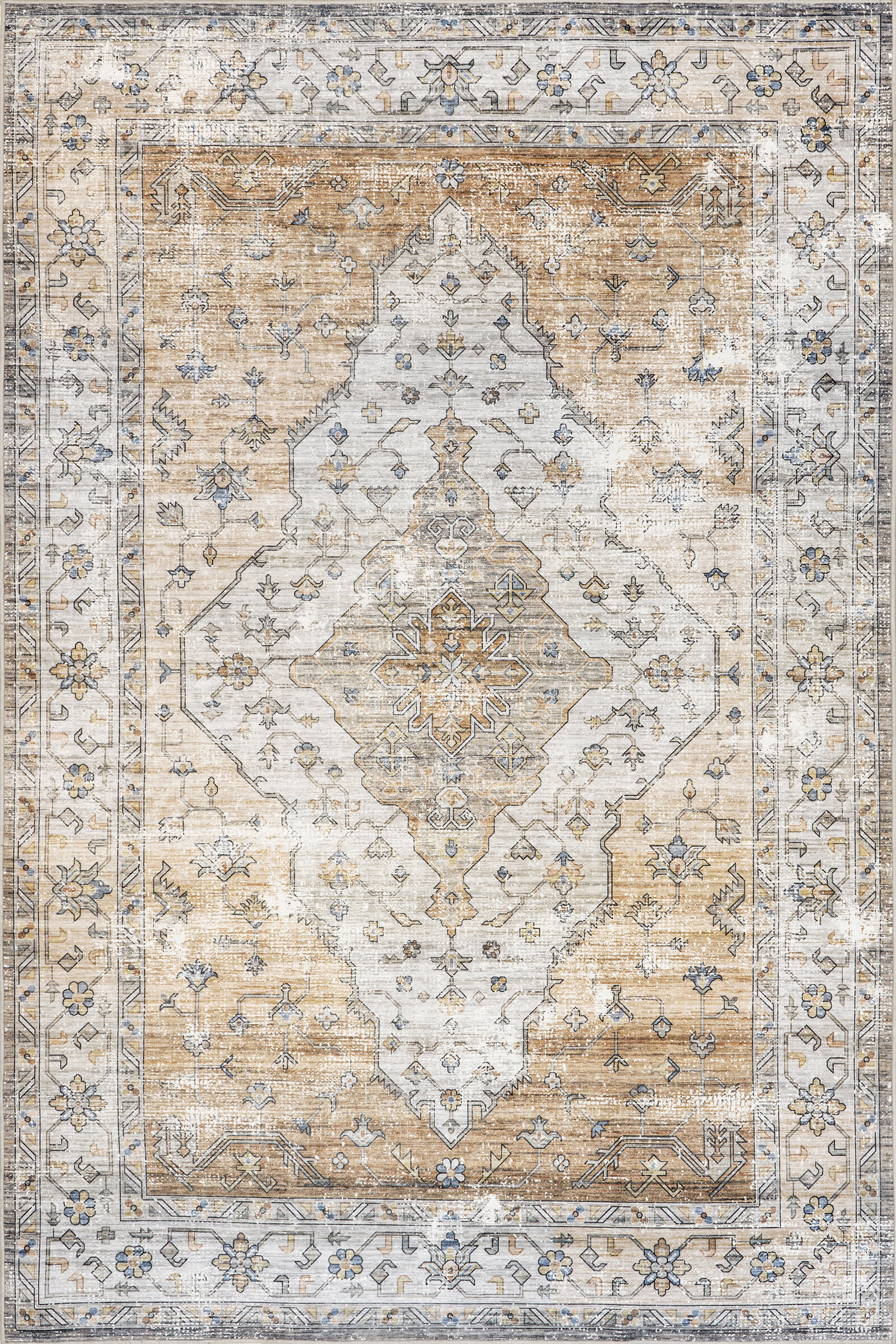 Audrey Spill Proof Washable Rug | Light Orange