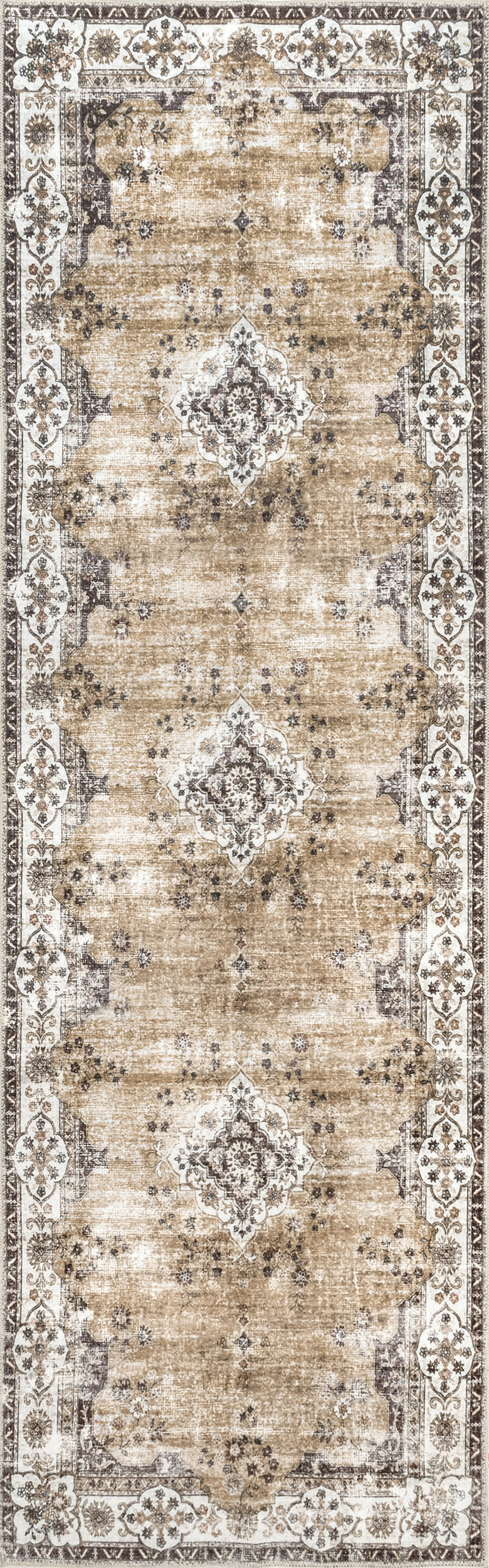 Audrina Persian Washable Rug | Light Orange