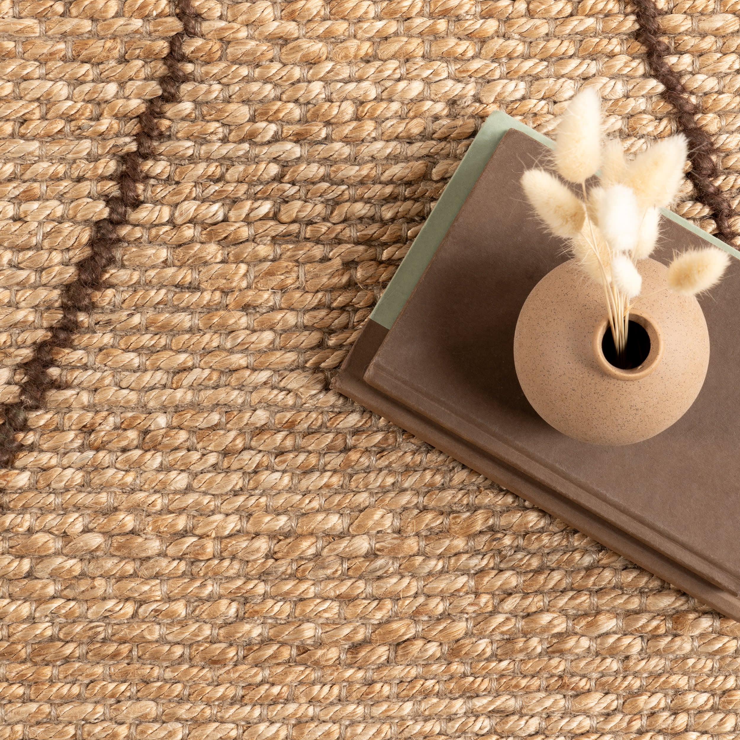 Augusta Abstract Lined Jute Rug | Natural - Image 7