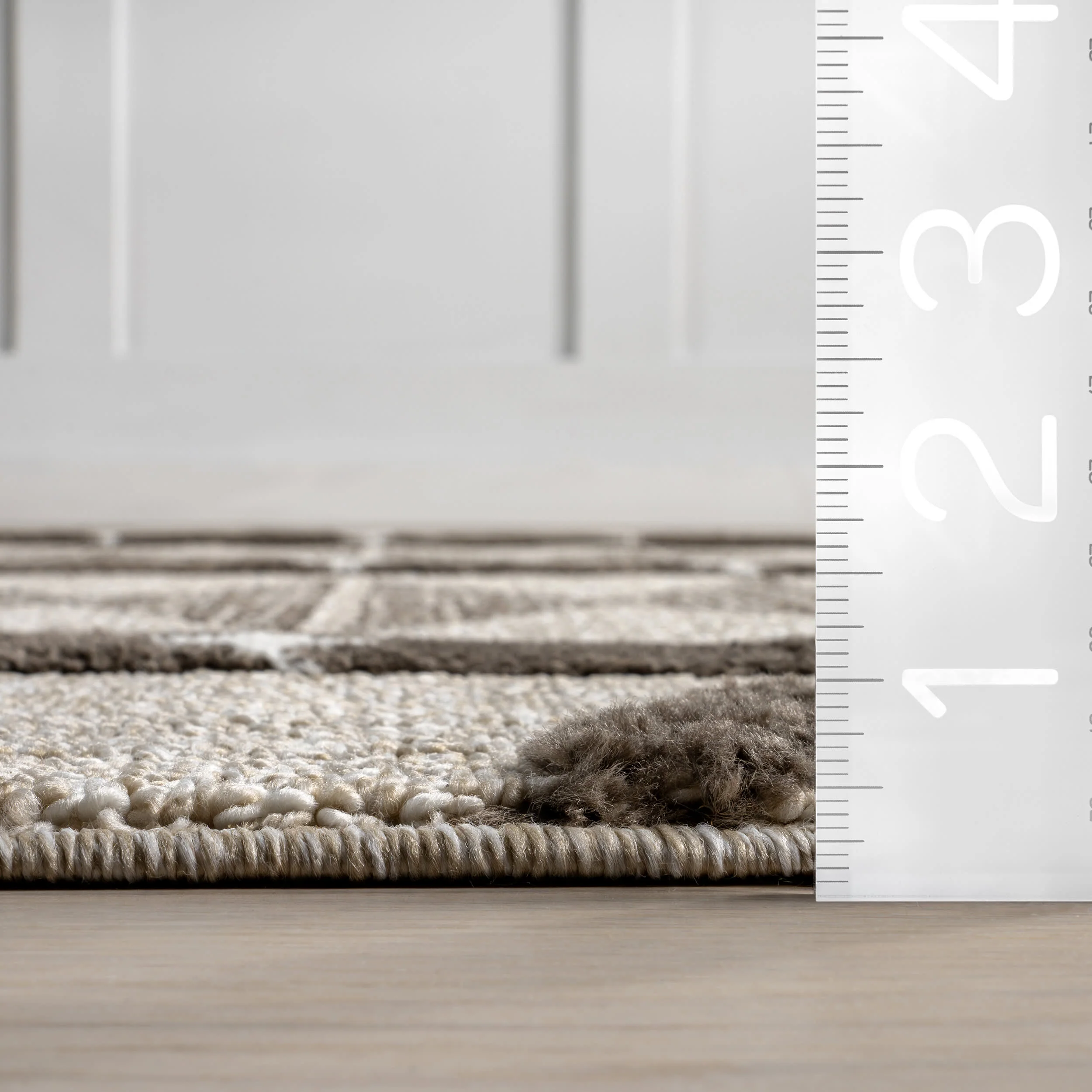 Autumn Geometric Tasseled Rug | Beige - Image 5
