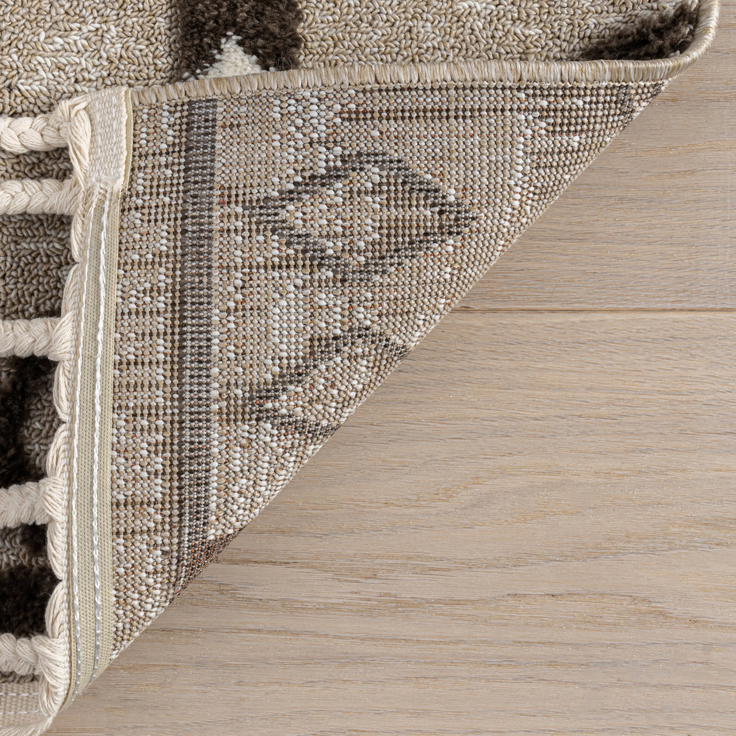 Autumn Geometric Tasseled Rug | Beige - Image 6