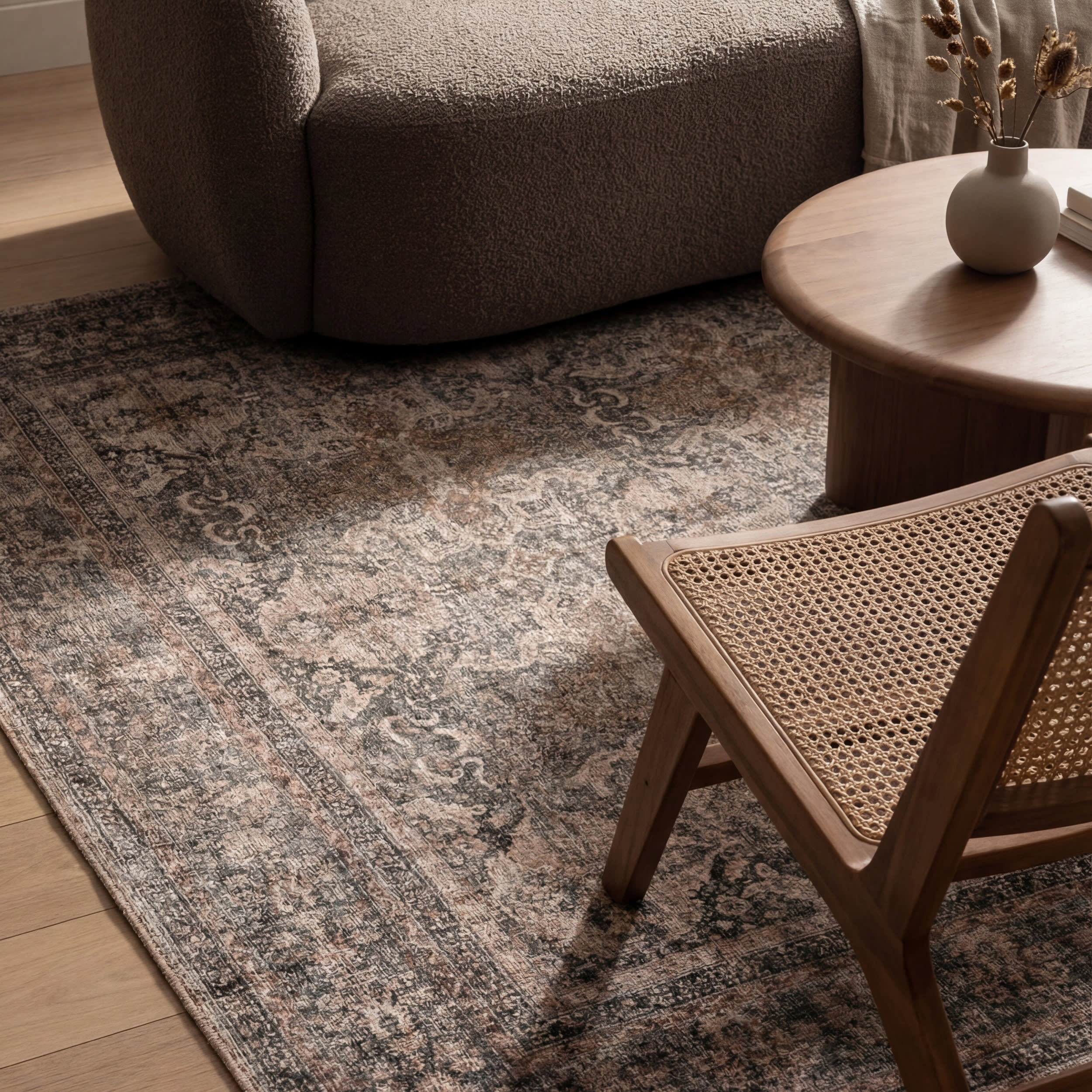 Avalon Antiqued Jute-Blend Rug | Dark Beige - Image 5