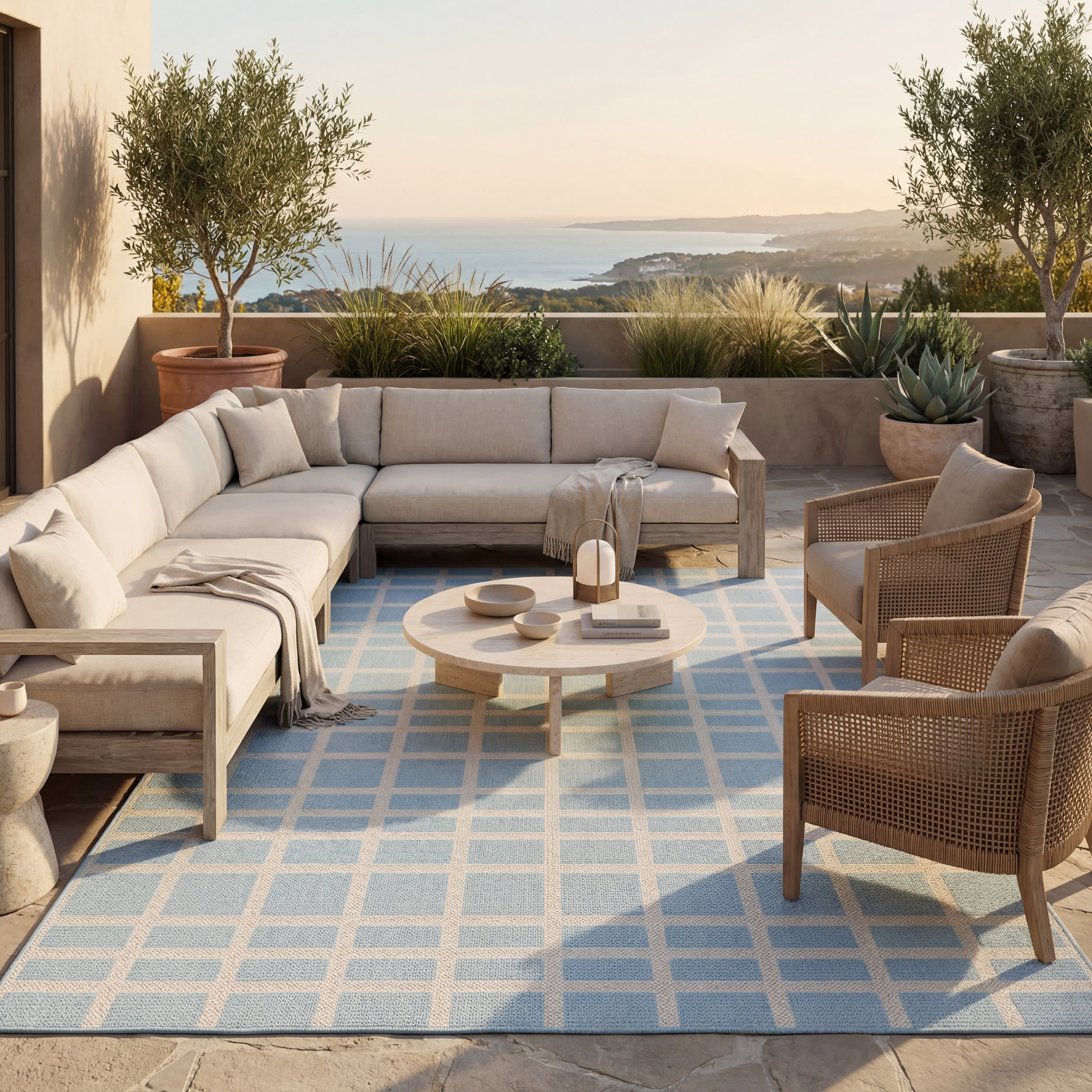 Avenia Modern Indoor/Outdoor Rug | Teal - Image 2