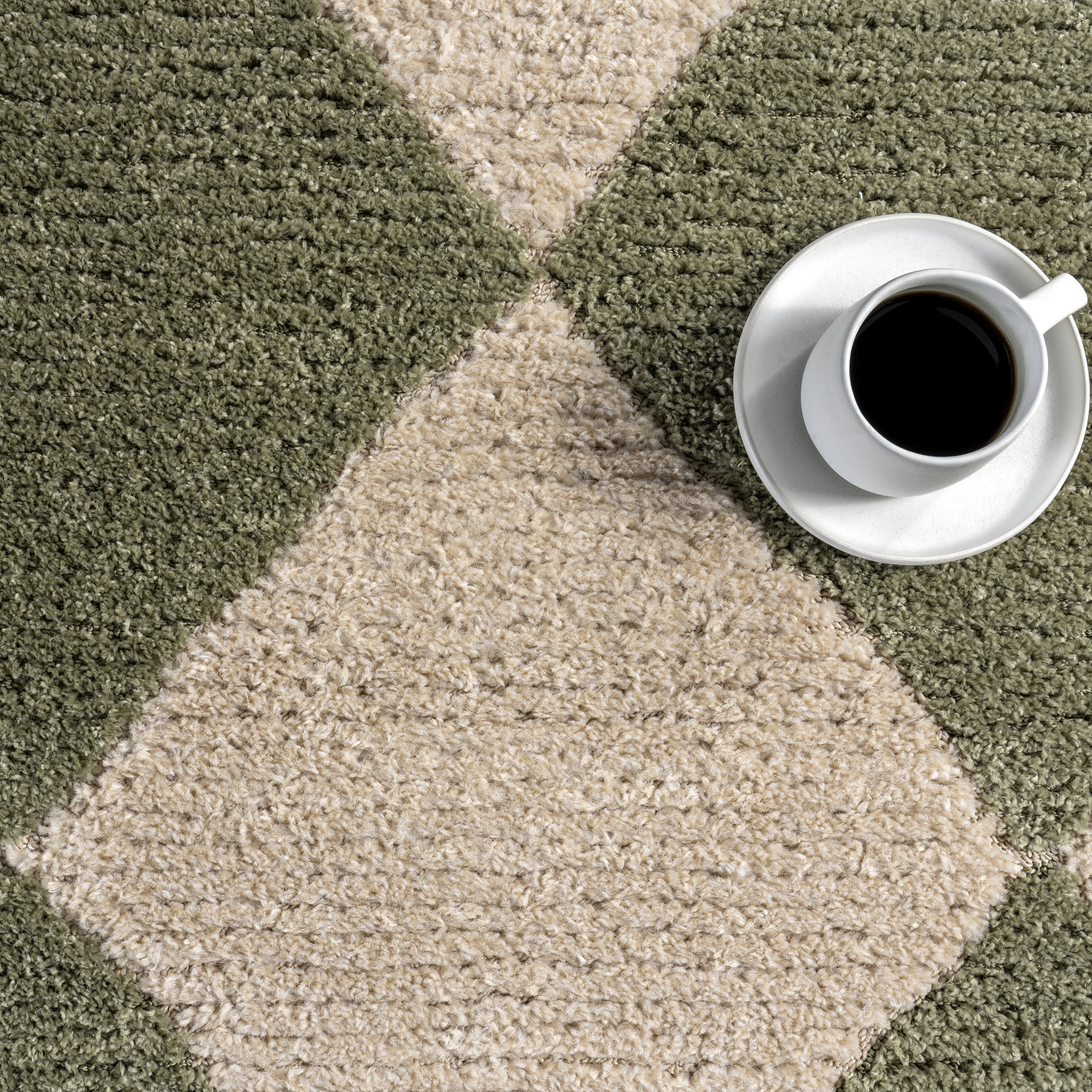 Aylin Diamond Tasseled Rug | Green - Image 8