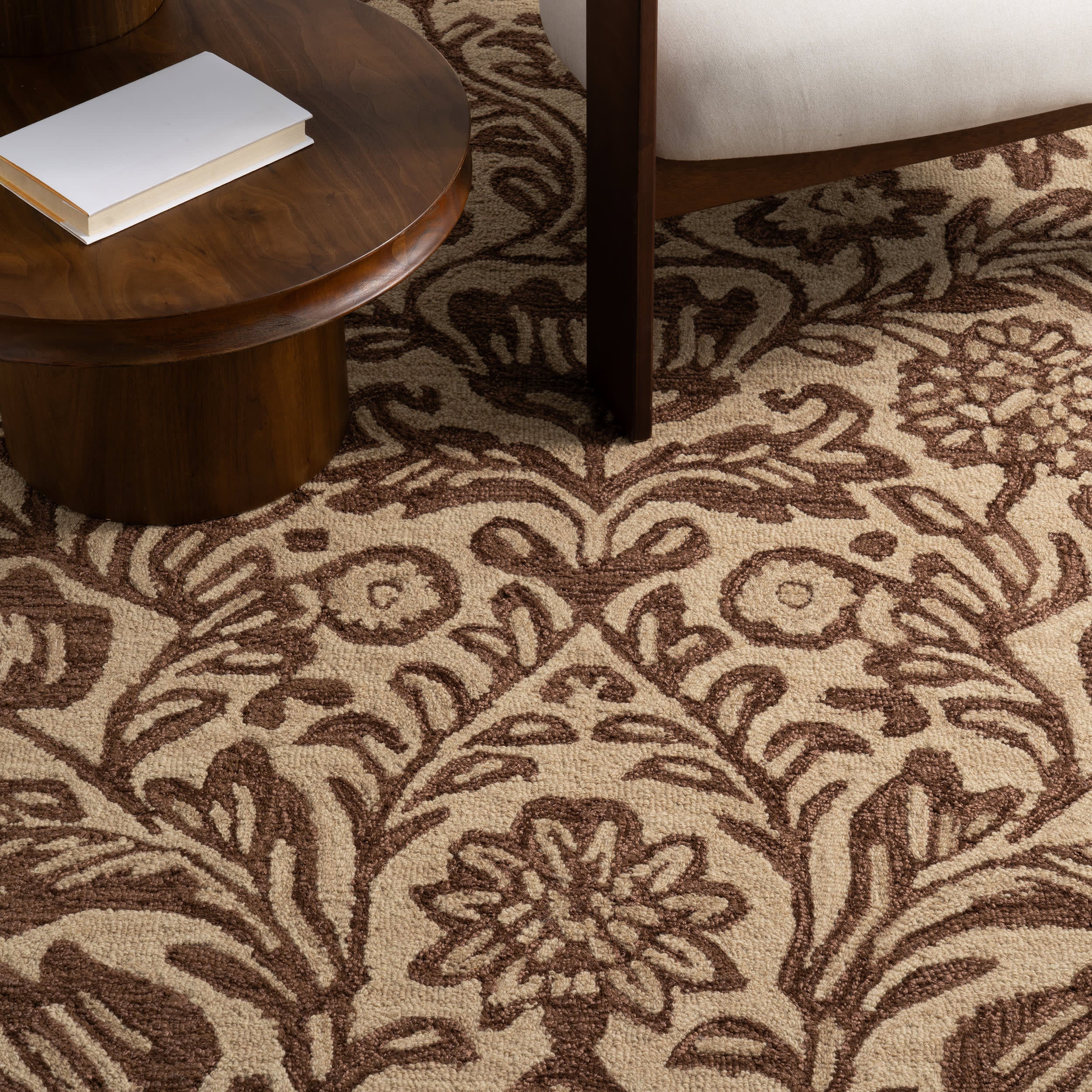 Ayloh Transitional Floral and Paisley Rug | Brown - Image 2