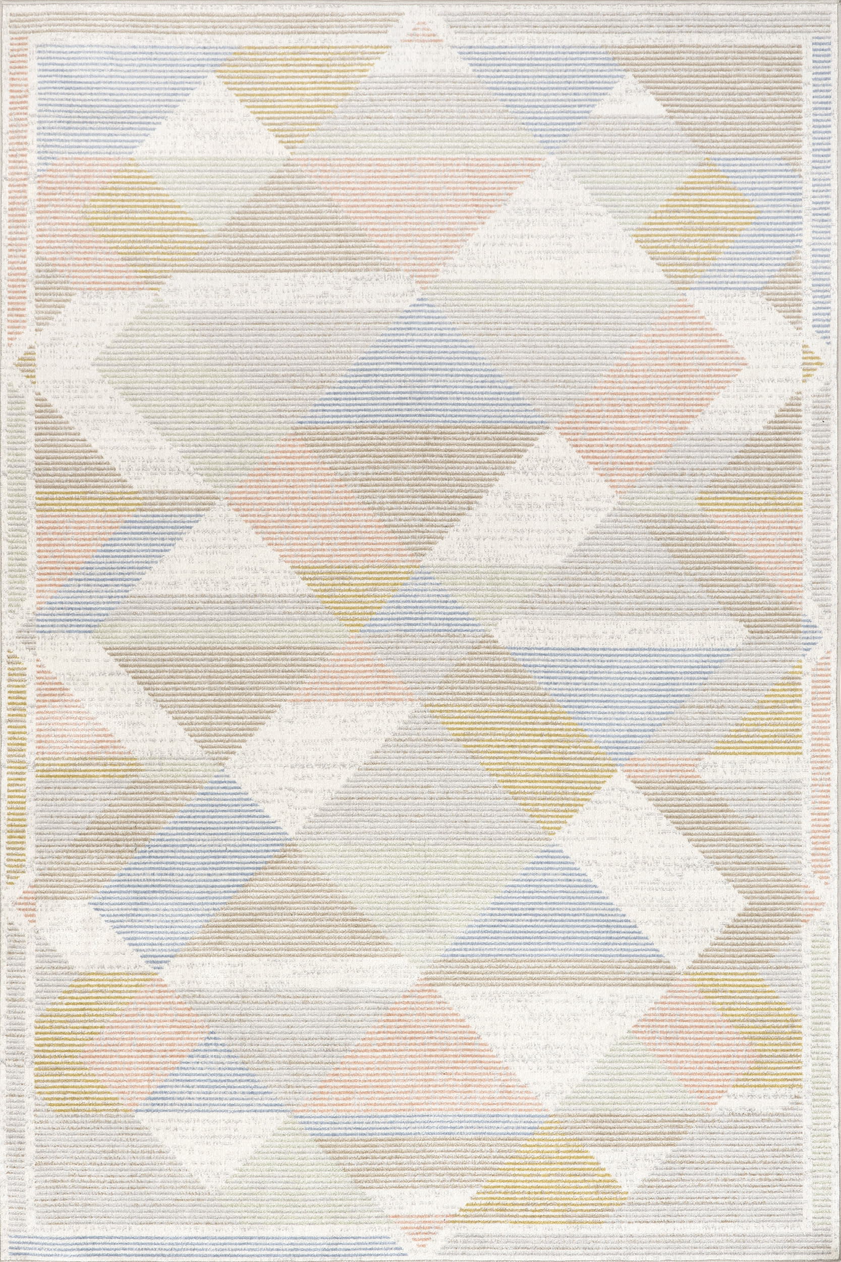 Azalia Washable Pastel Geometric Rug | Beige