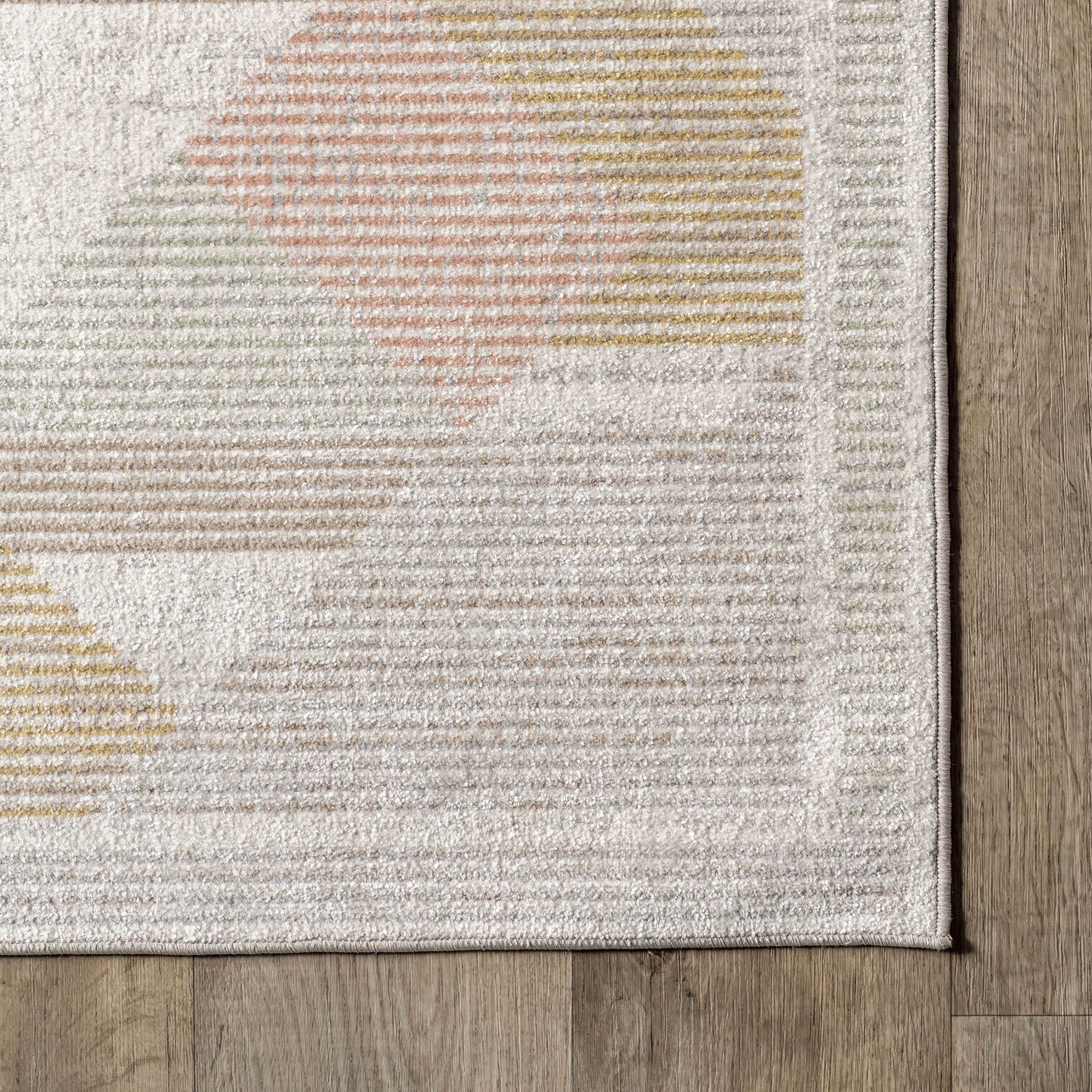 Azalia Washable Pastel Geometric Rug | Beige - Image 3
