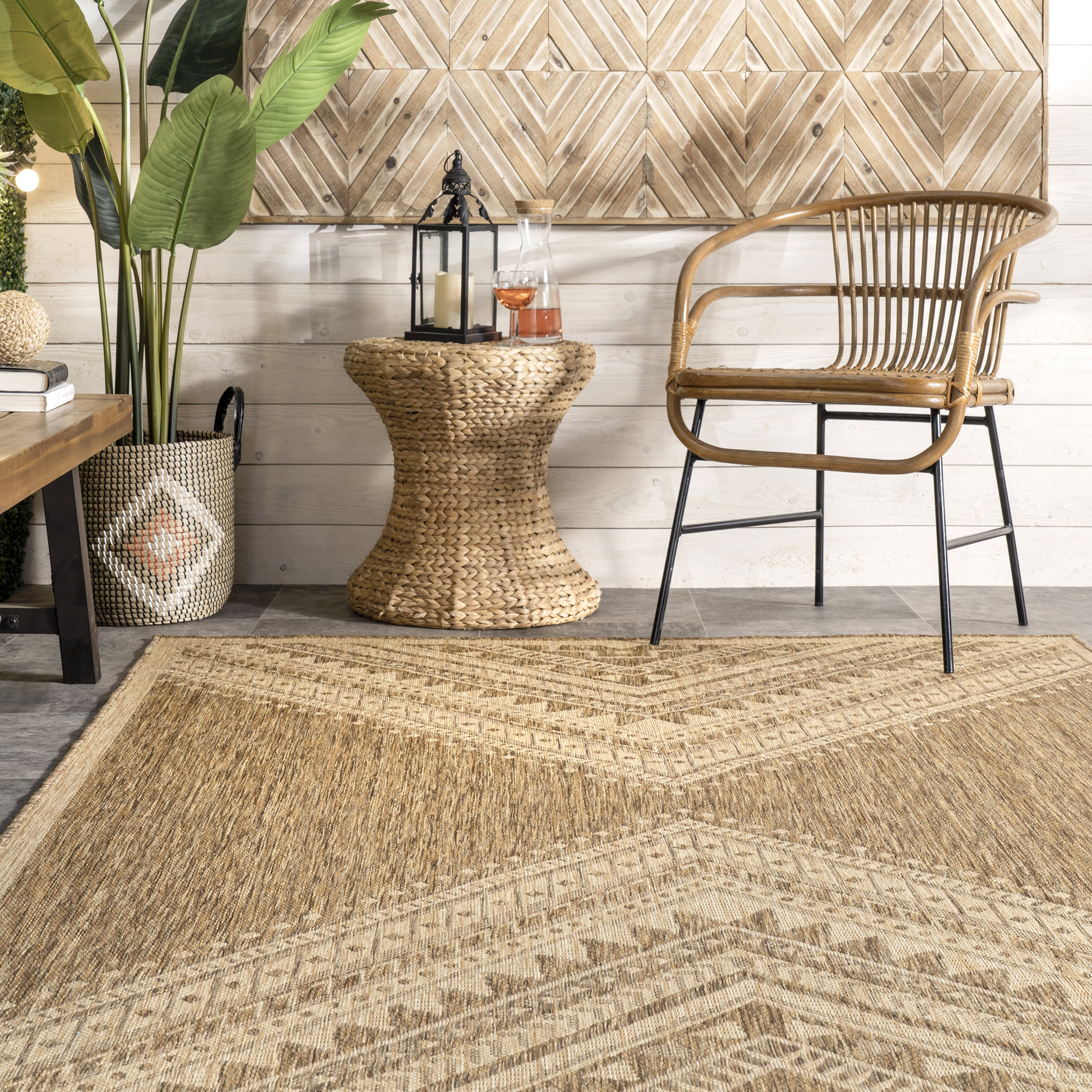 Aztec Prism Indoor/Outdoor Rug | Brown - Image 4