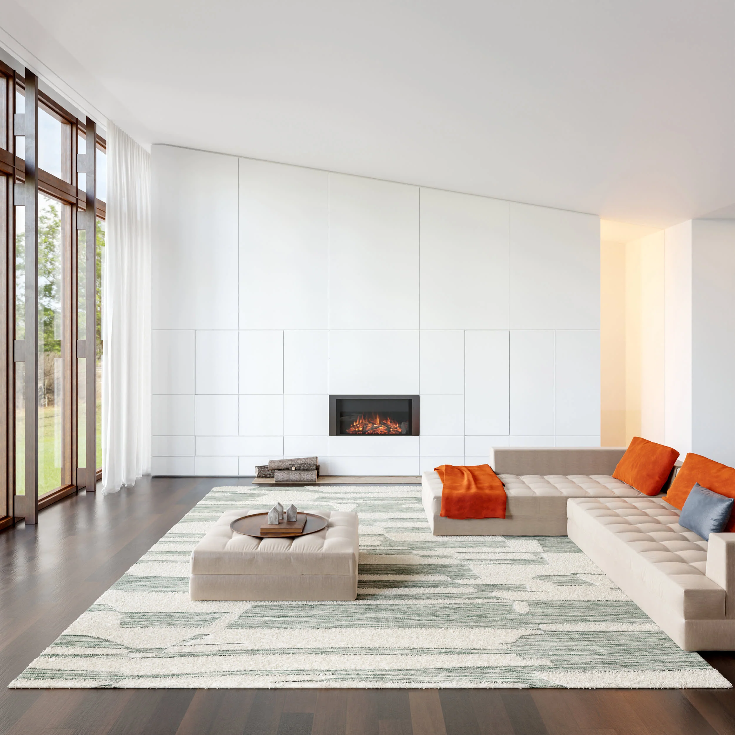 Babai New Zealand Wool Rug | Green - Image 2
