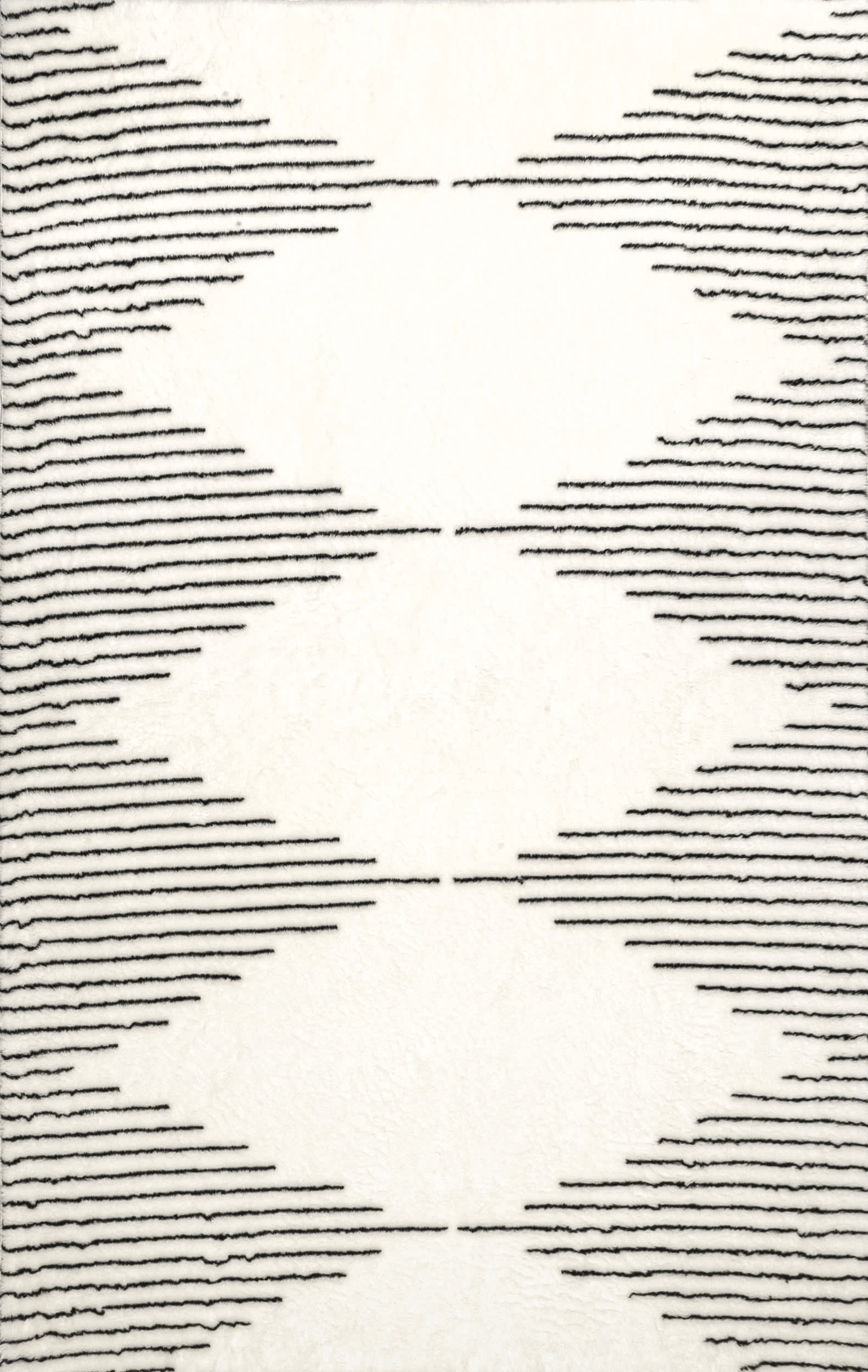 Bailee Diamond Pinstriped Washable Shag Rug | Black