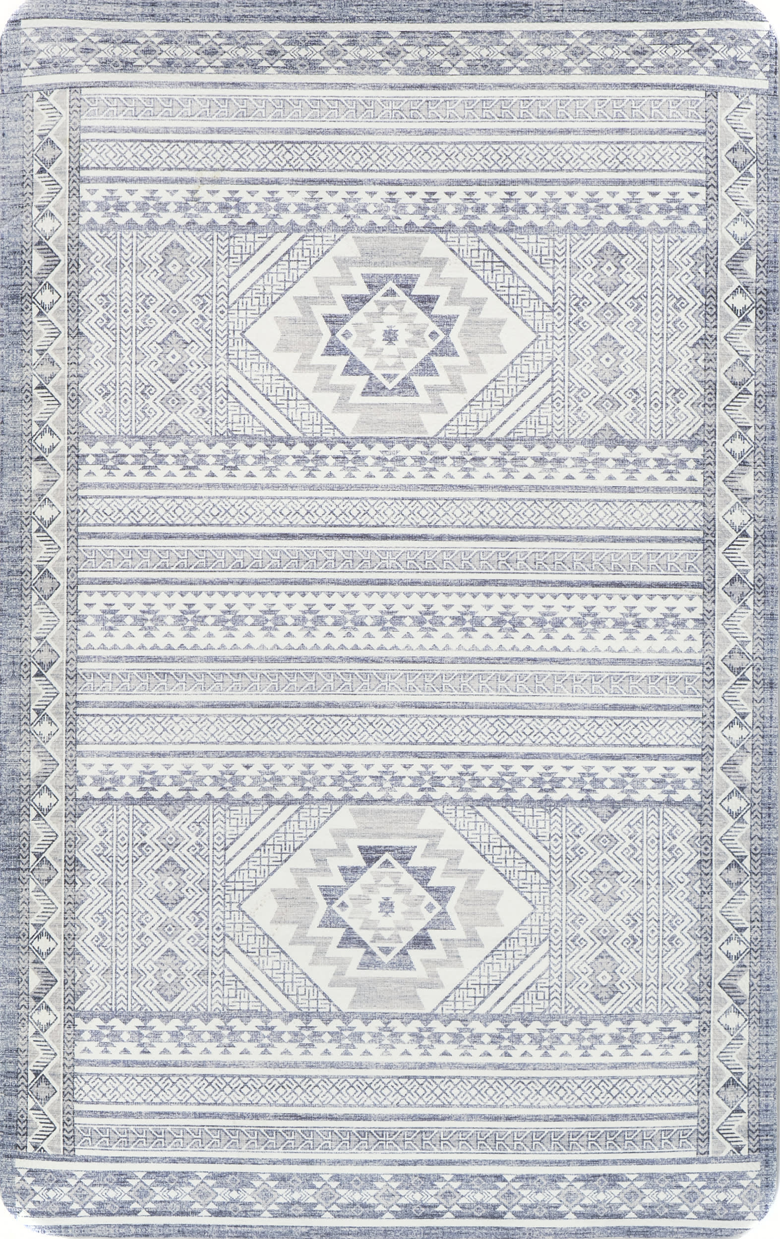 Banded Geometric Anti-Fatigue Mat | Blue