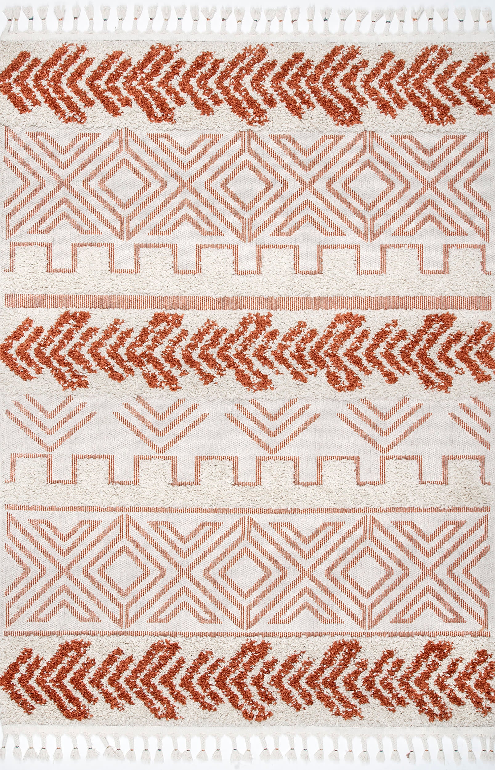 Banded Shag Rug | Rust