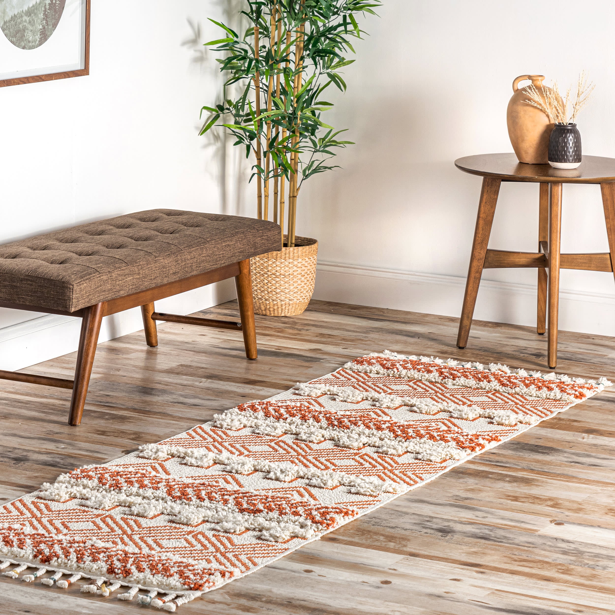 Banded Shag Rug | Rust - Image 2
