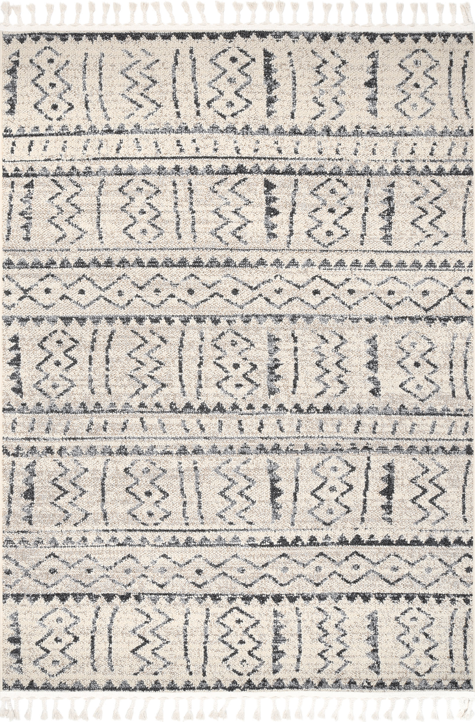 Bands Tassel Rug | Ivory