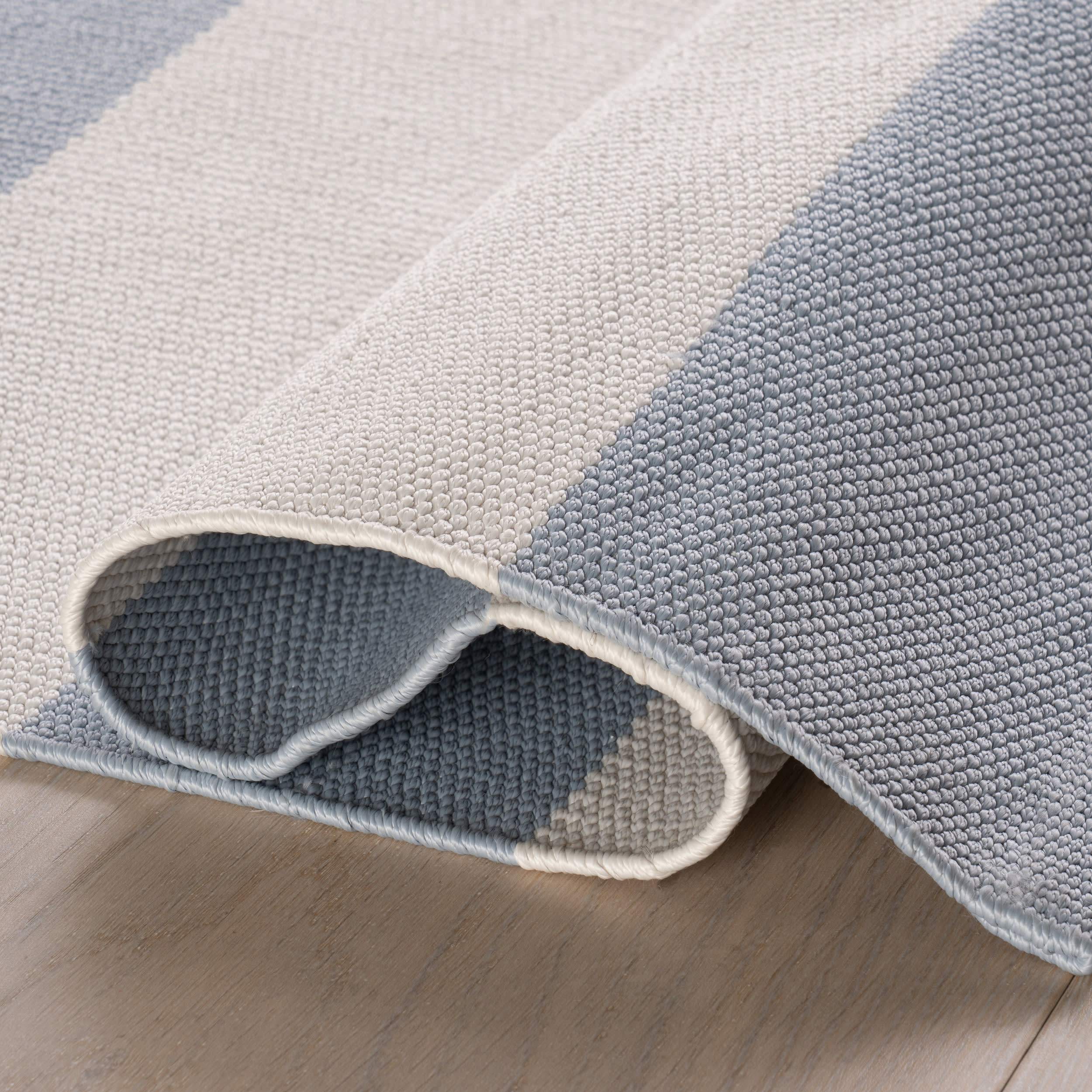 Banks Stripe Handwoven Indoor/Outdoor Rug | Swedish Blue - Image 5