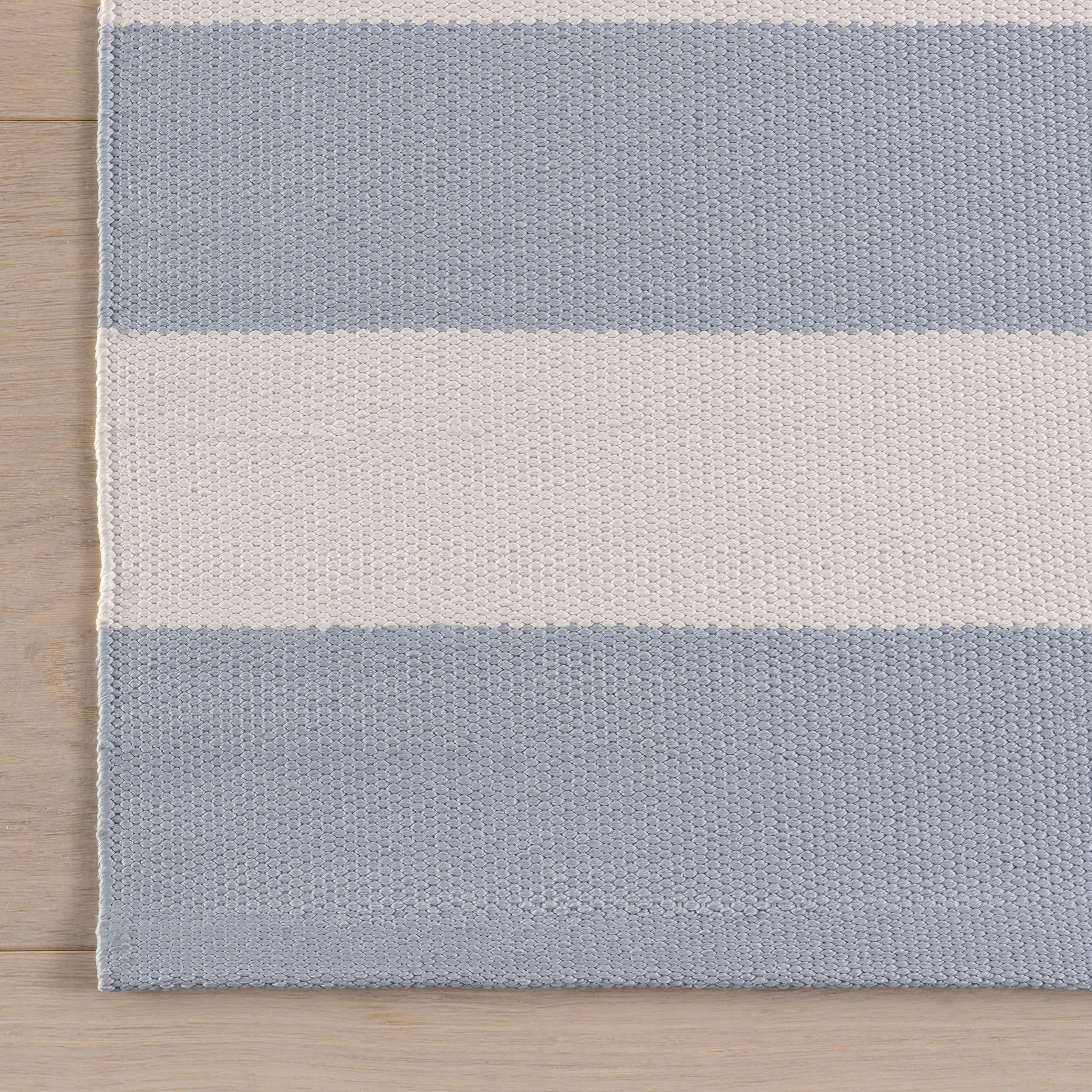 Banks Stripe Handwoven Indoor/Outdoor Rug | Swedish Blue - Image 8