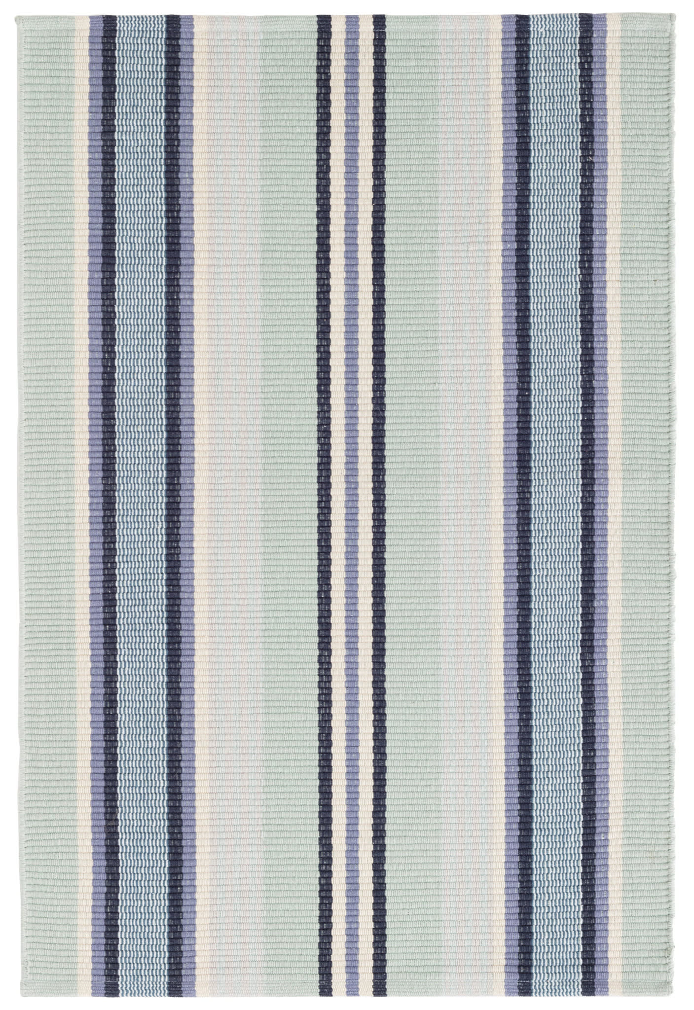 Barbados Stripe Handwoven Cotton Rug | Blue