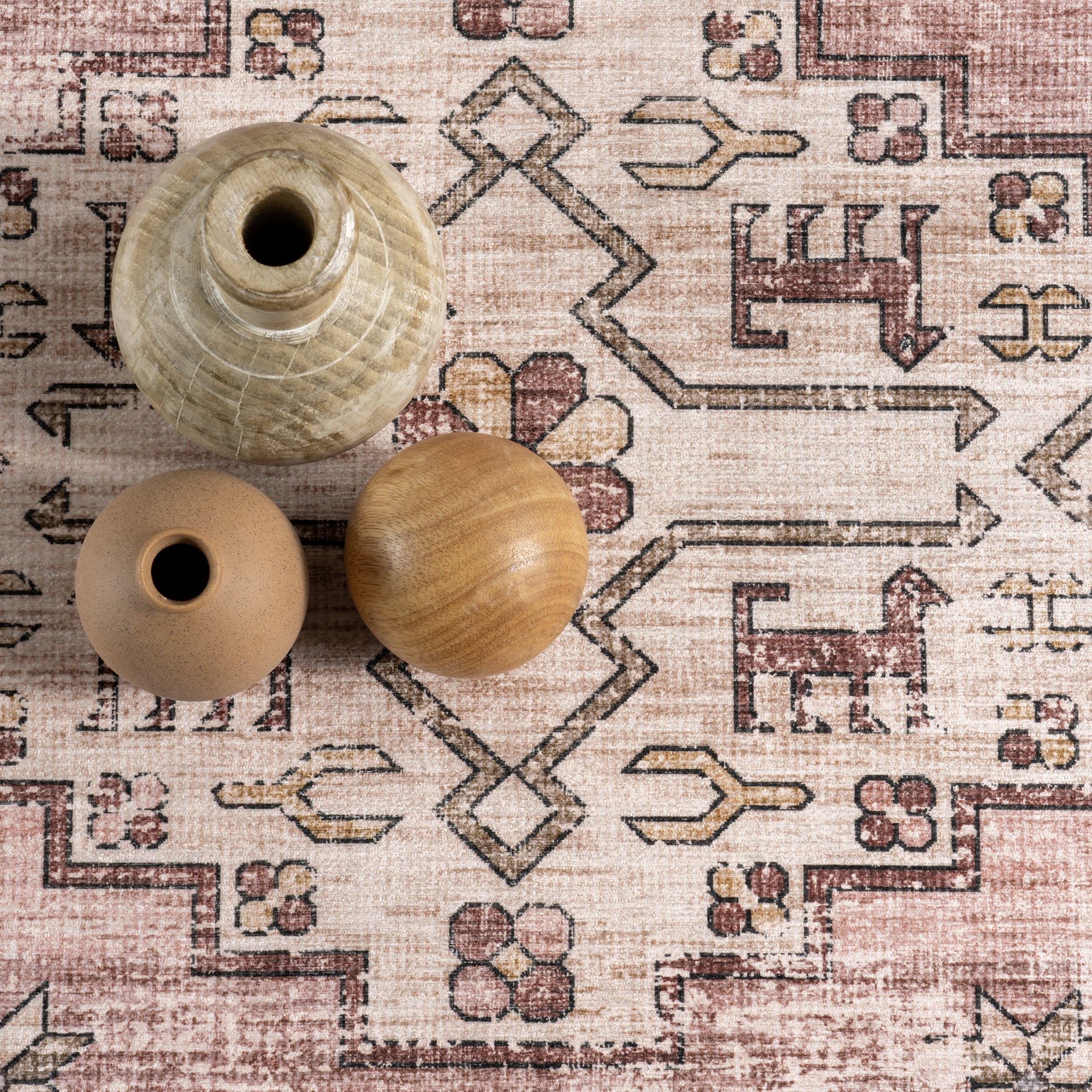 Barbary Distressed Spill Proof Washable Rug | Blush - Image 8