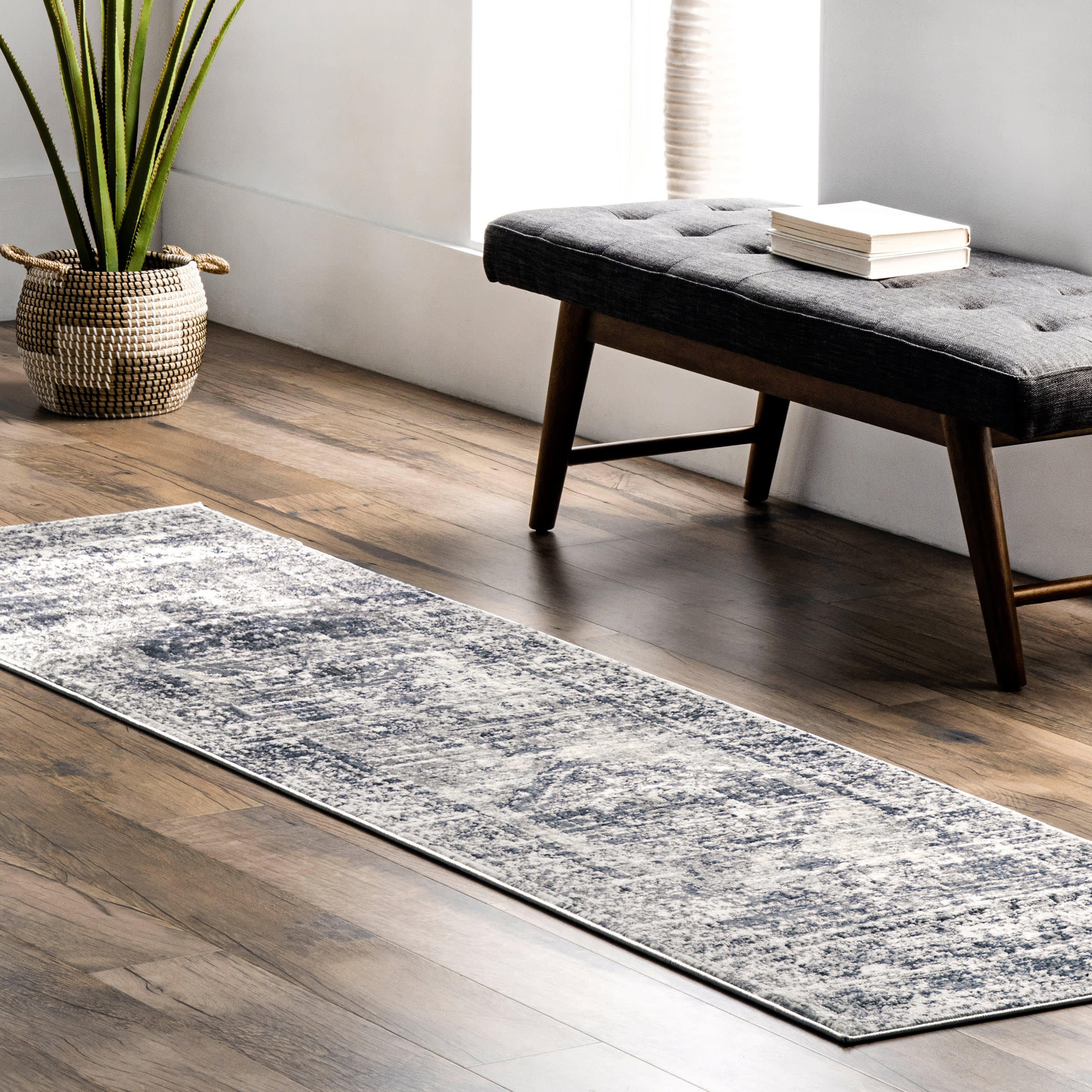 Barbed Iris Medallion Rug | Blue - Image 2