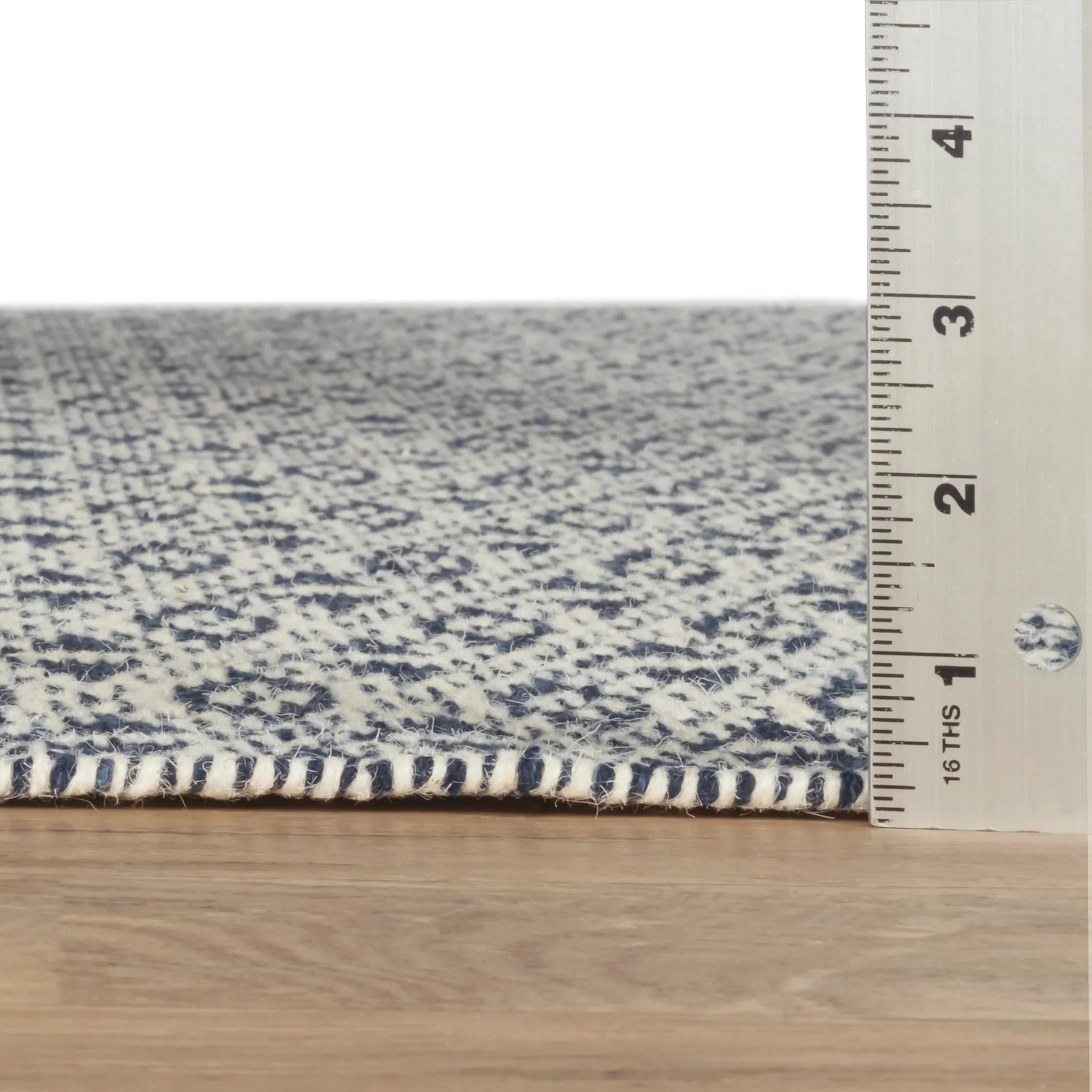 Bare Handwoven Cotton Rug | Blue - Image 3