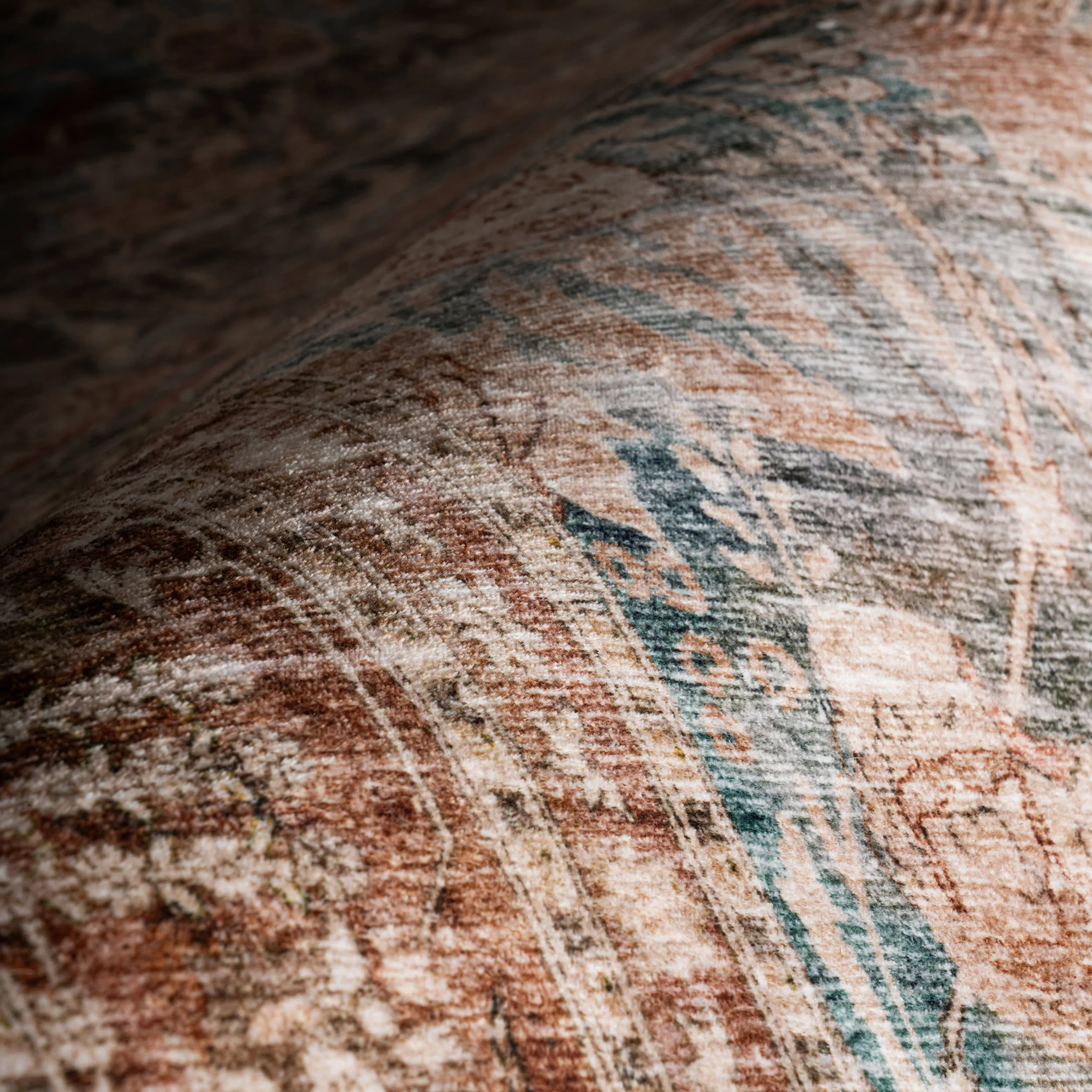 Basali Bordered Traditional Washable Rug | Rust - Image 3