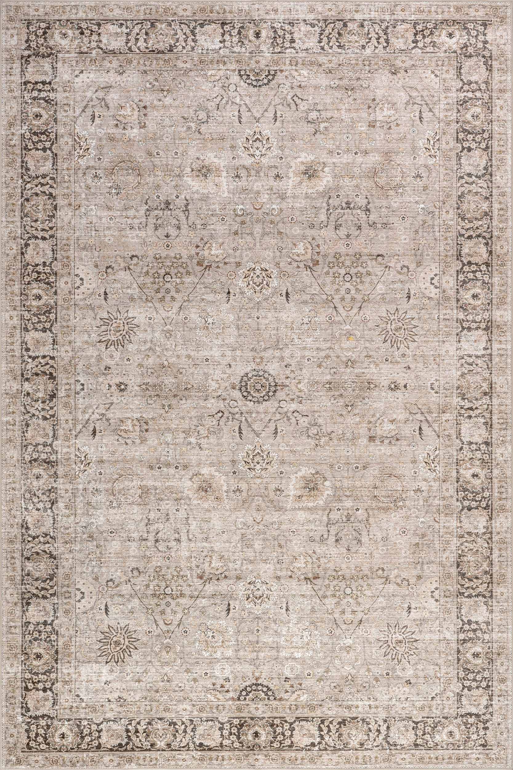 Bayberry Spill Proof Vintage Washable Rug | Sand