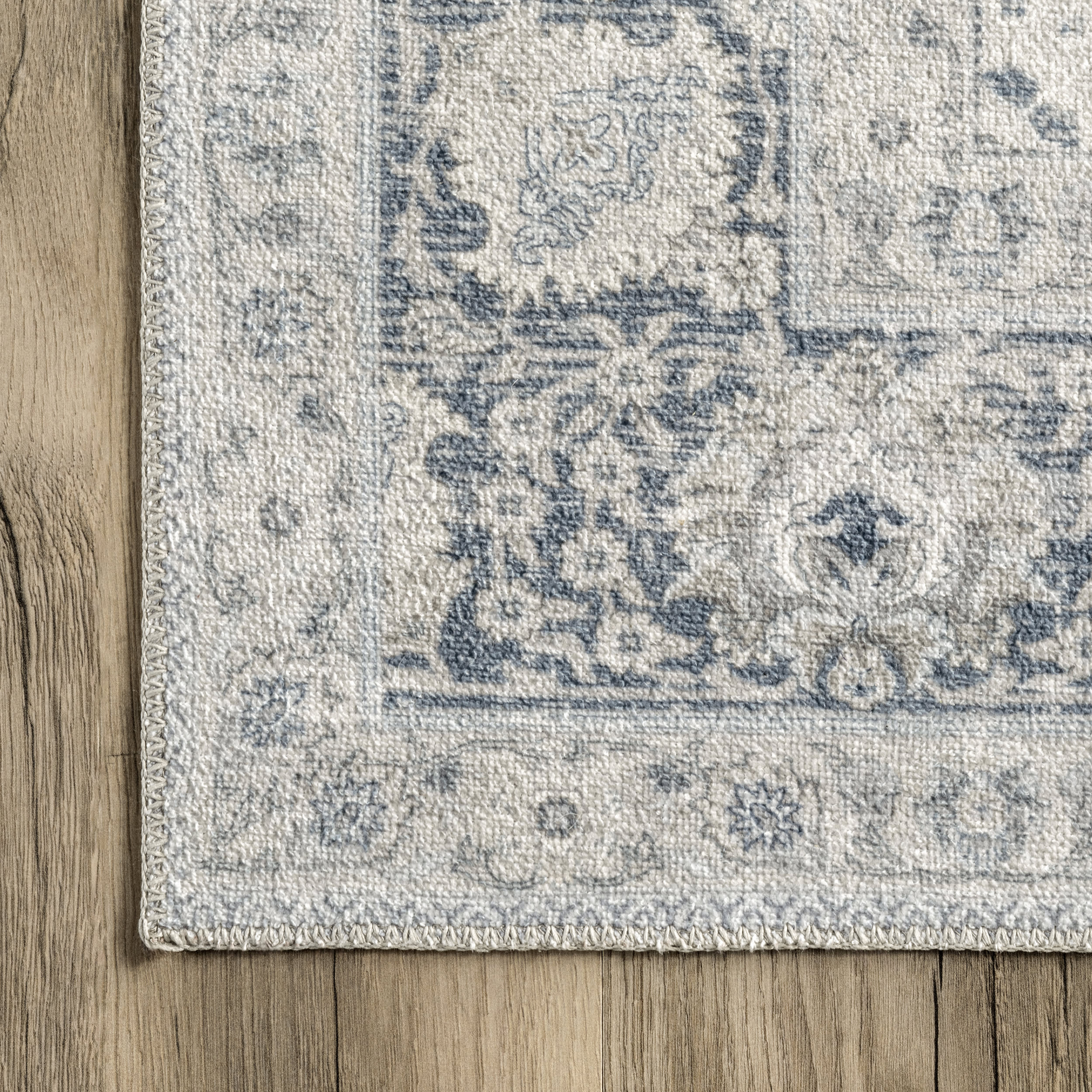 Bayberry Vintage Washable Rug | Light Blue - Image 3