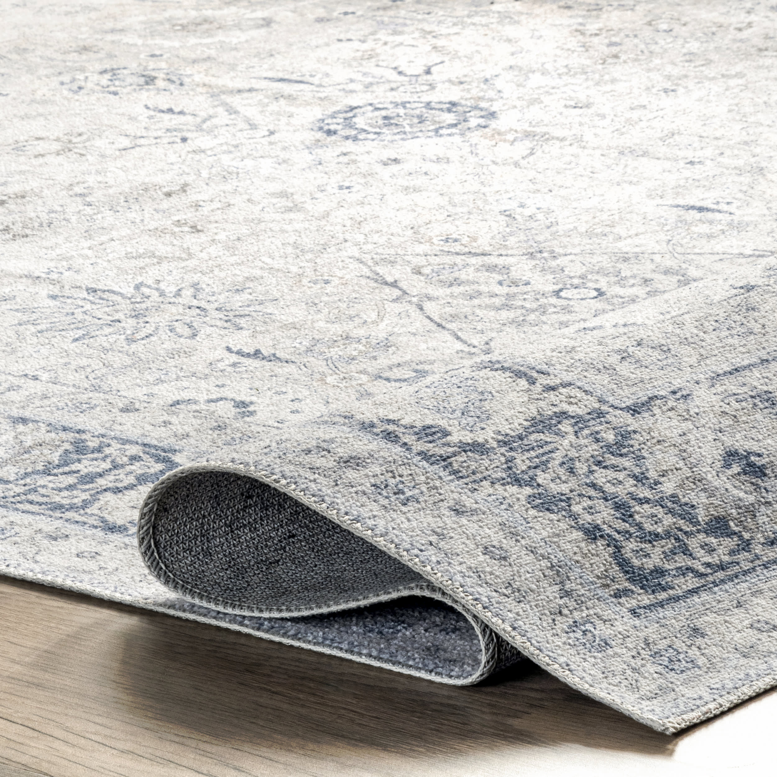 Bayberry Vintage Washable Rug | Light Blue - Image 7