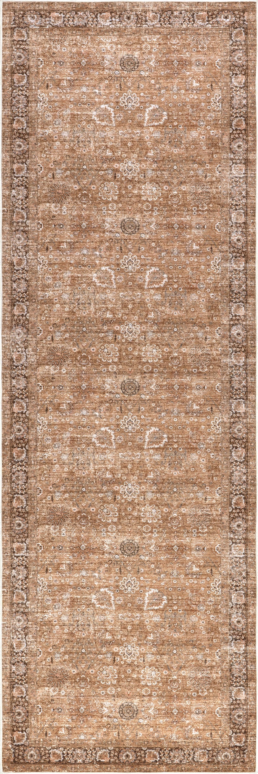 Bayberry Vintage Washable Rug | Light Brown