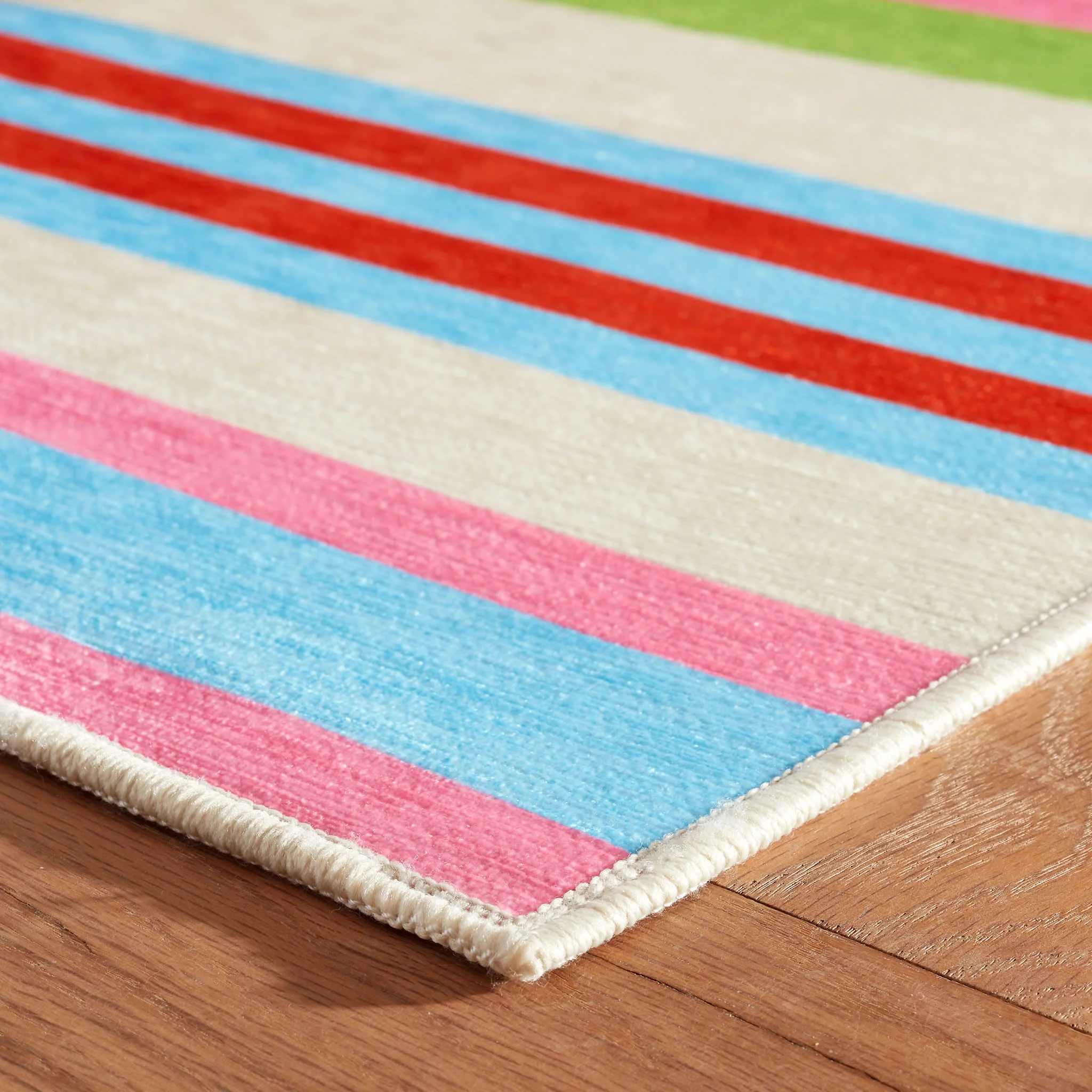 Beach Stripe Machine Washable Rug | Multi - Image 5