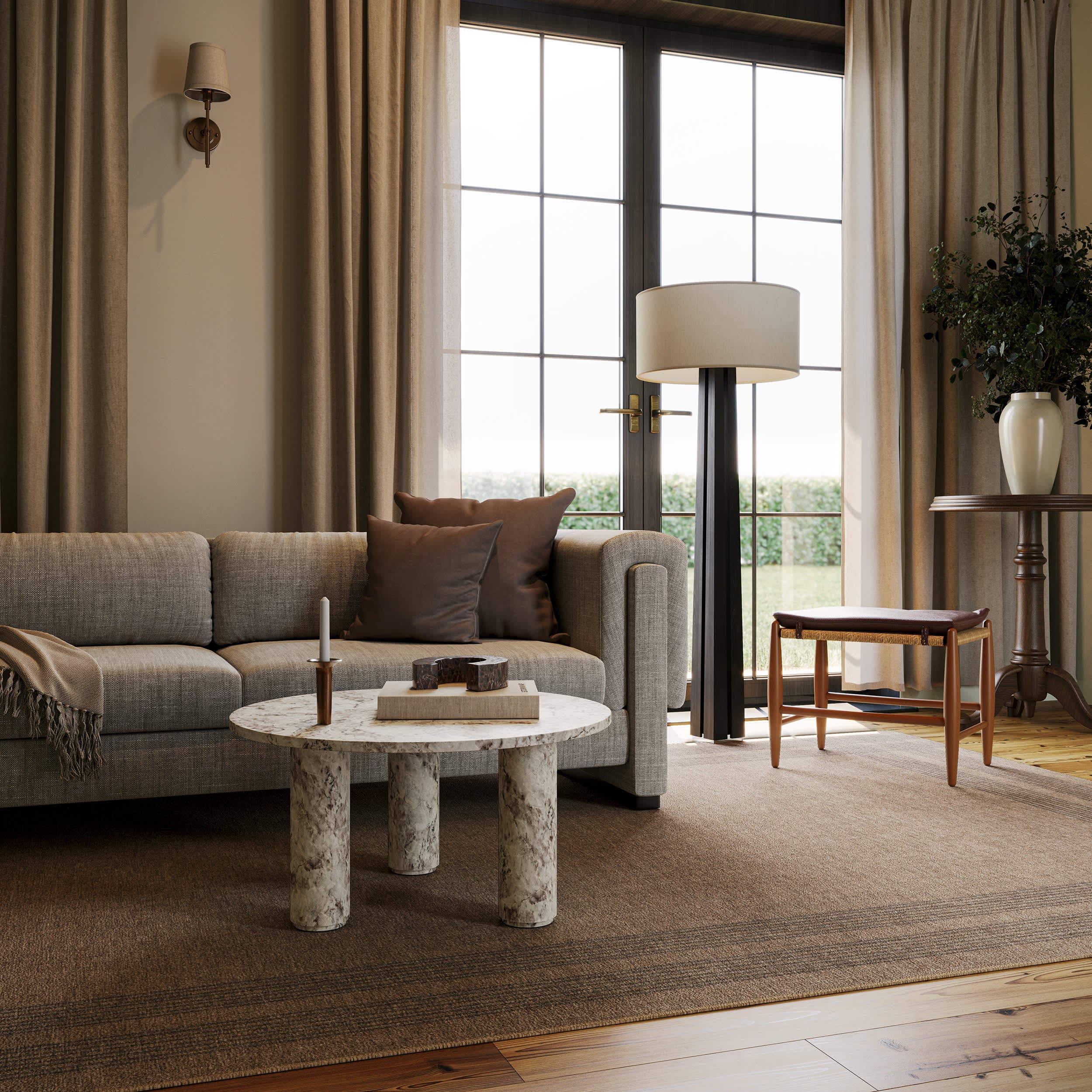 Bedford Plaid Washable Rug by Nate Berkus | Tan - Image 2