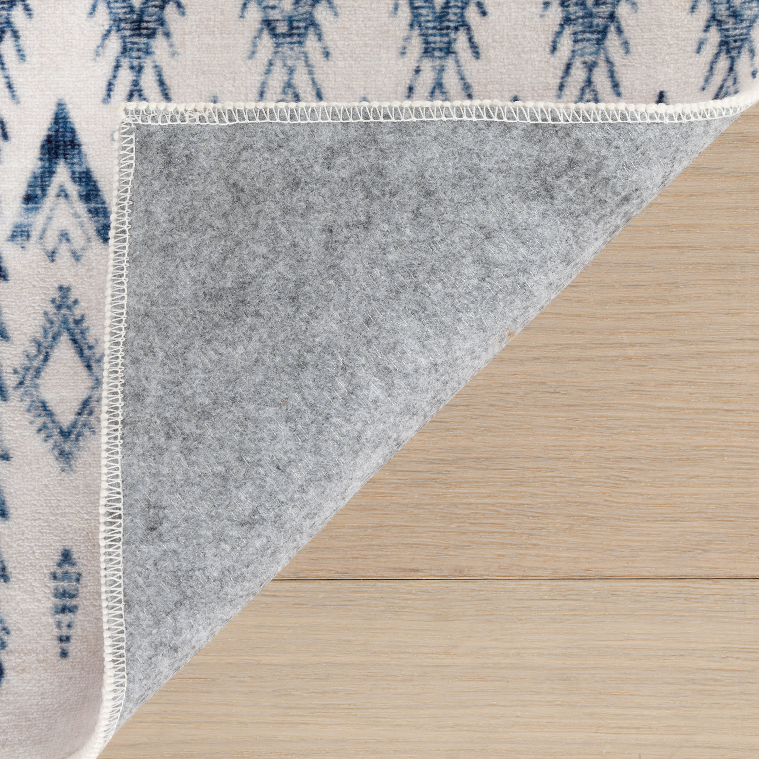 Benica Modern Geometric Washable Rug | Blue - Image 8