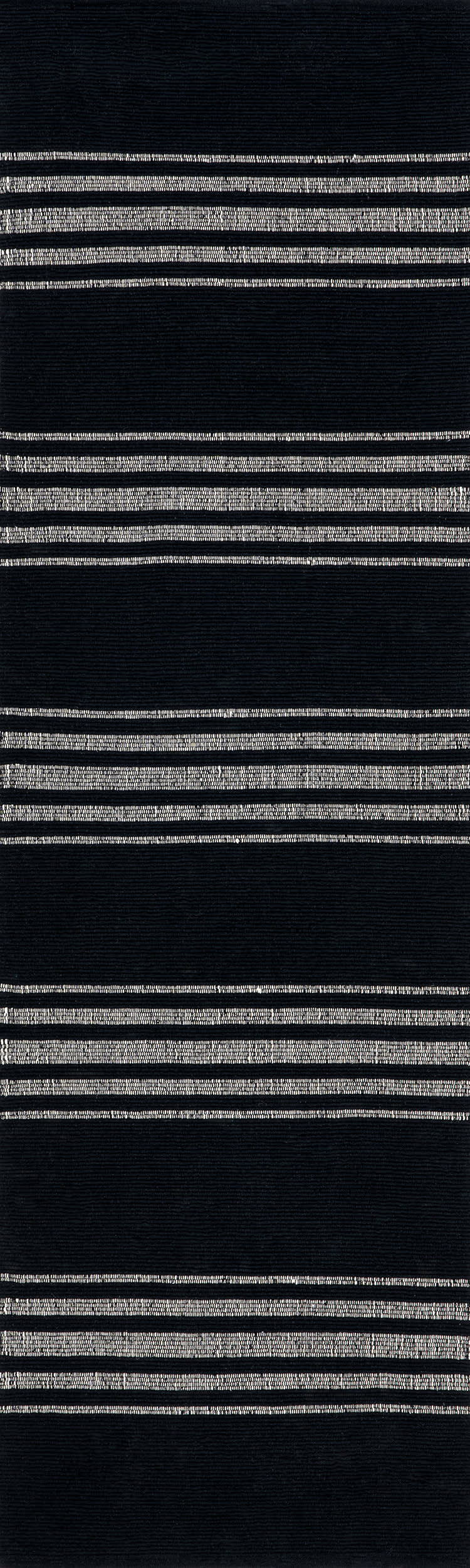 Bergamot Striped Cotton Rug | Black