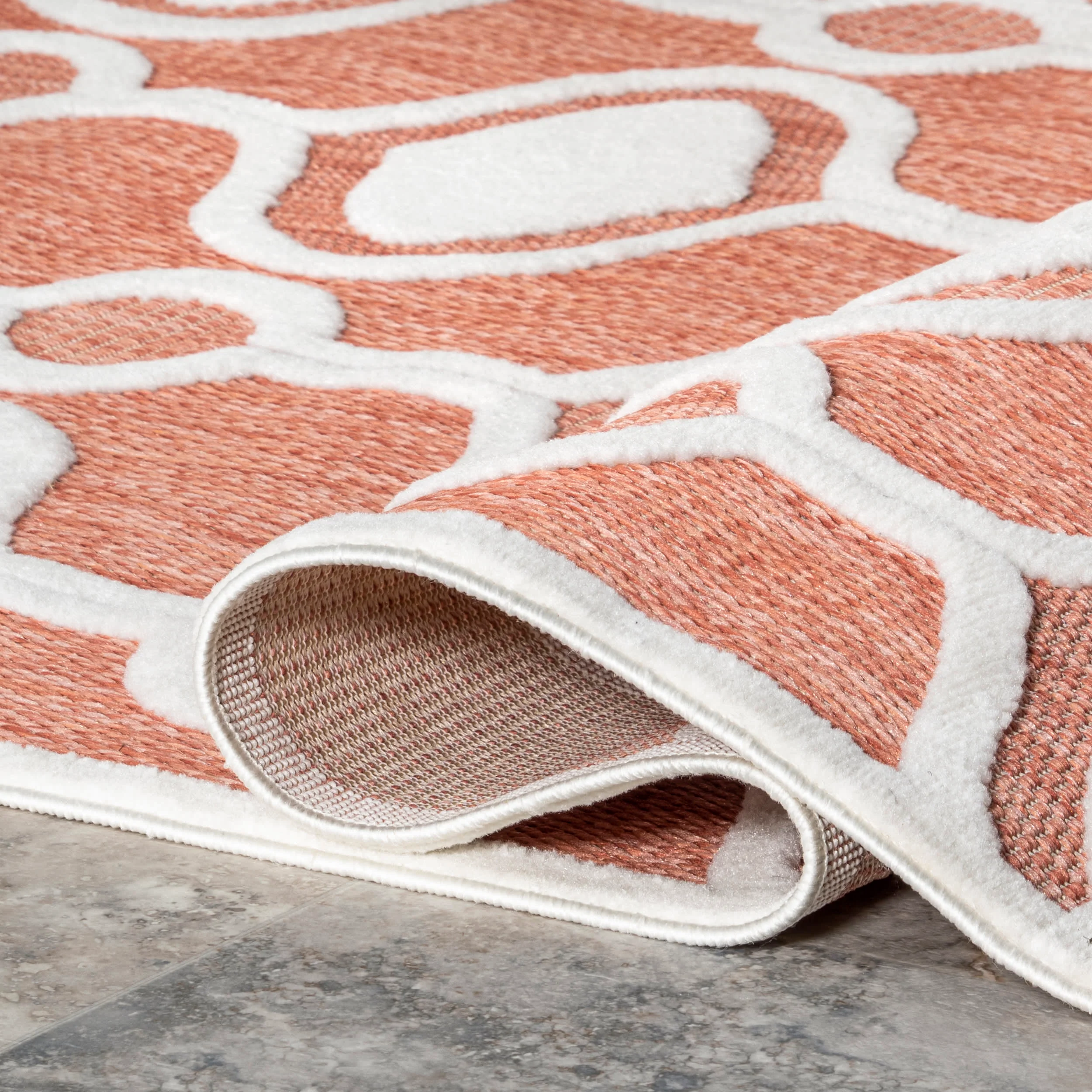 Bernita Geometric Indoor/Outdoor Rug | Brick - Image 9