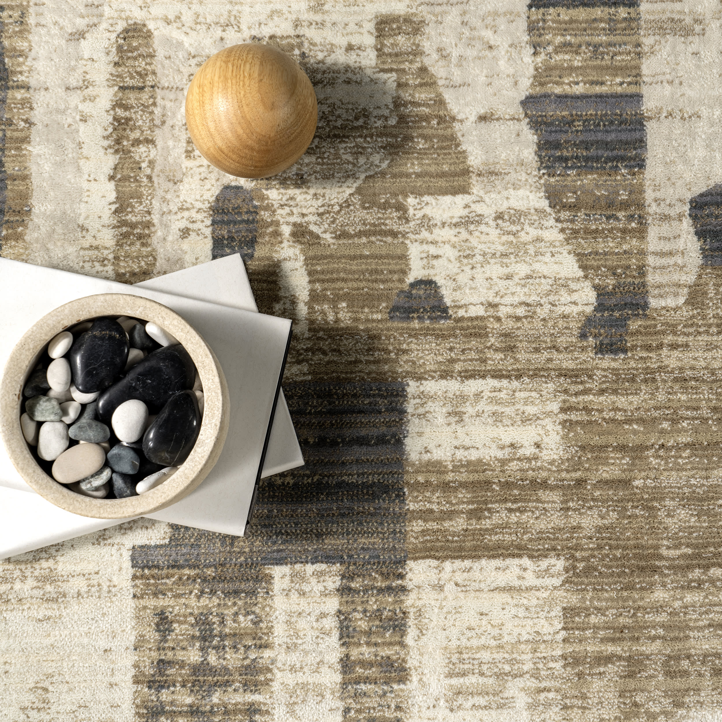 Bheri Abstract Rug | Beige - Image 6