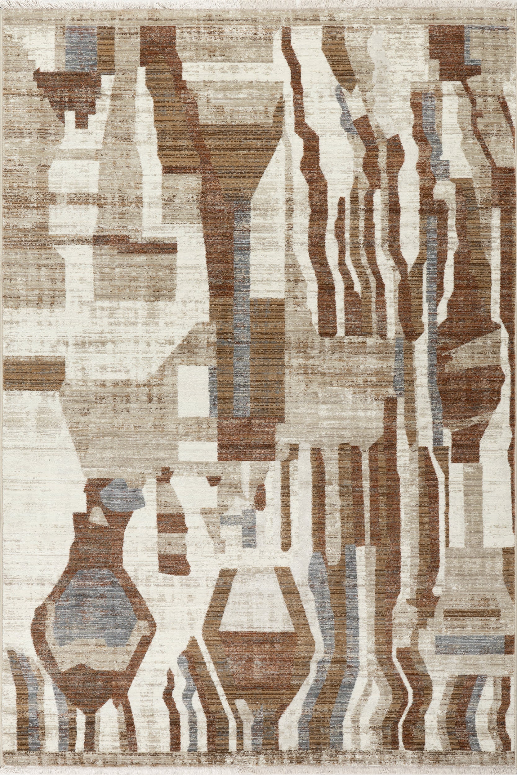 Bheri Abstract Rug | Rust