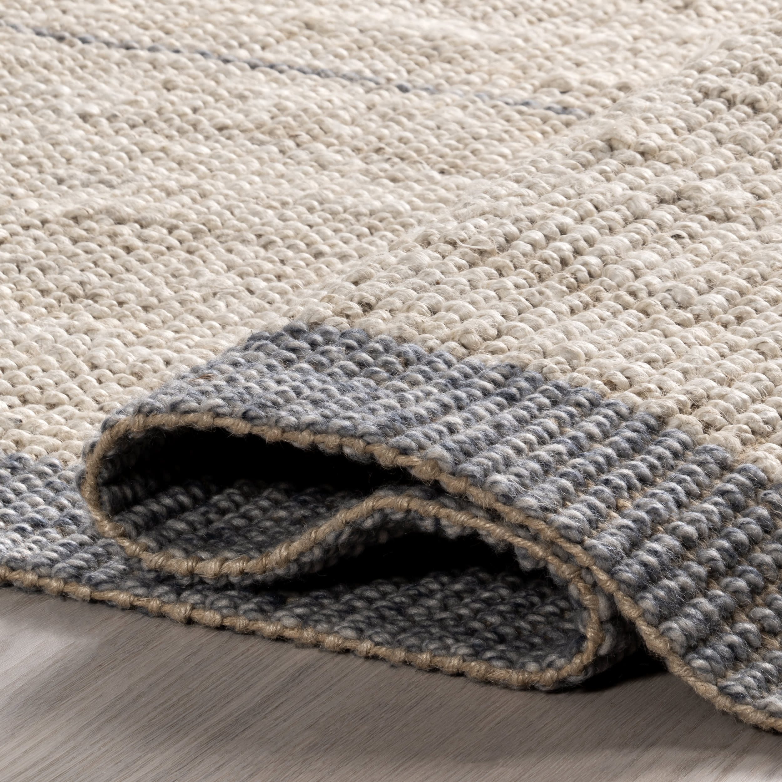 Billie Striped Tasseled Rug | Beige - Image 8