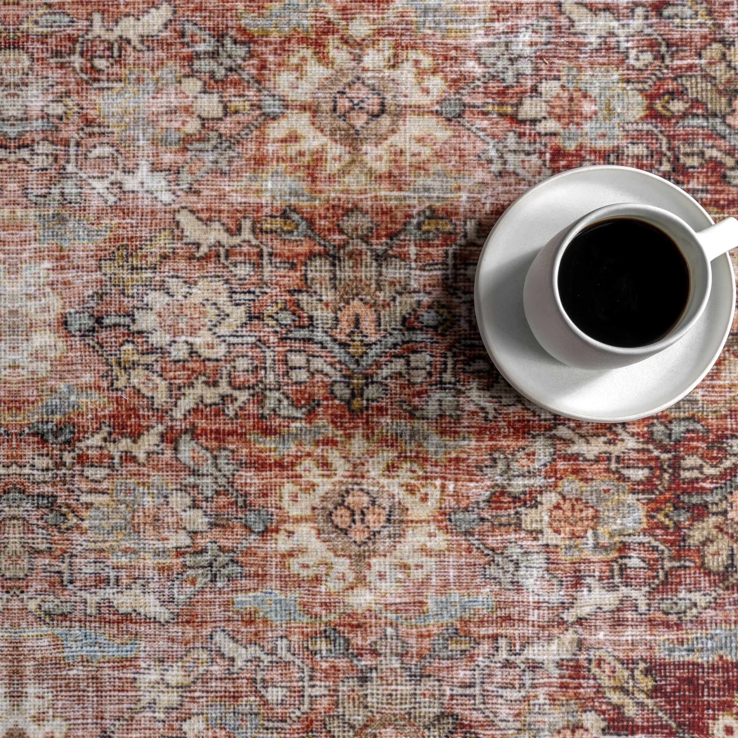 Birch Medallion Washable Rug | Dark Green - Image 8