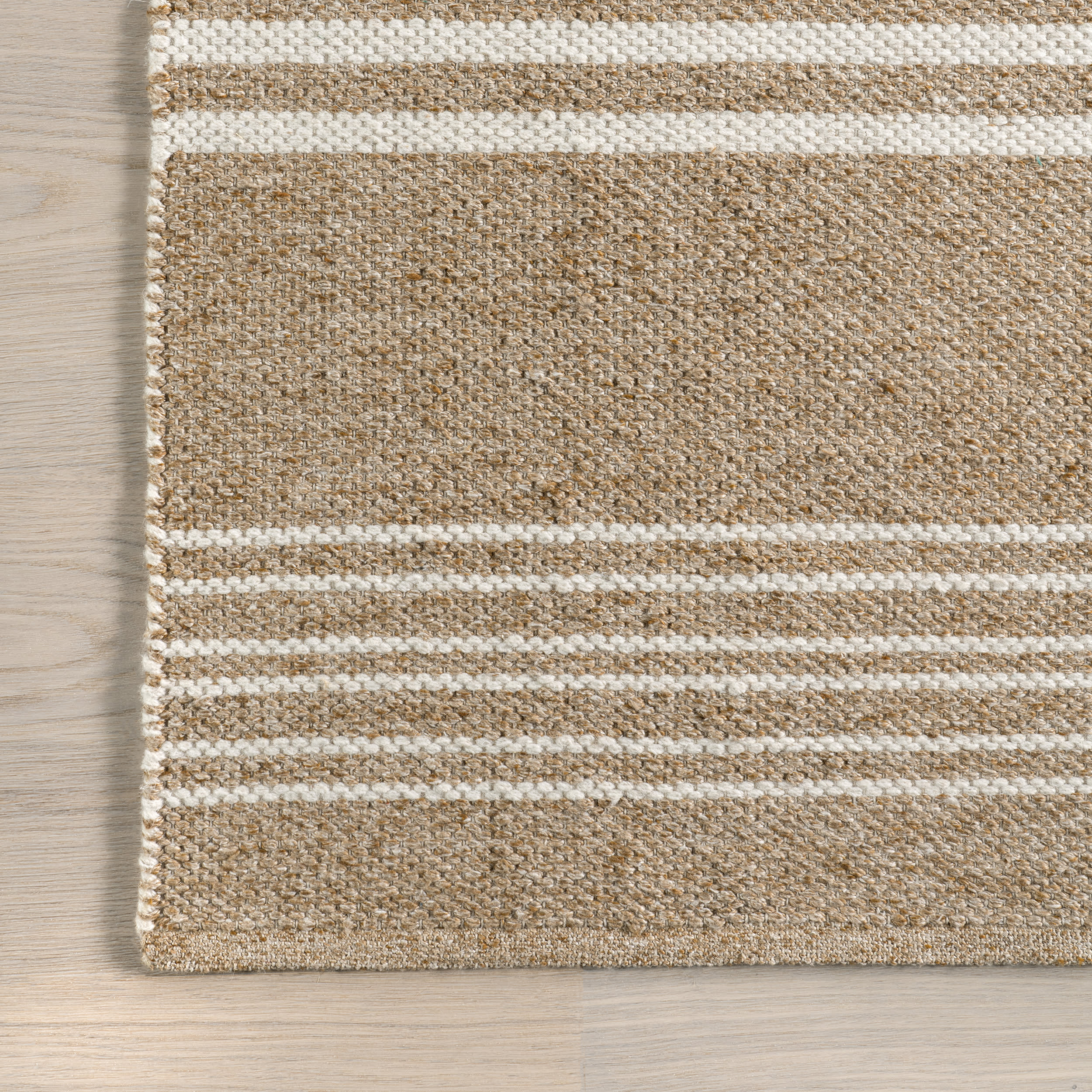 Birchwood Reversible Striped Wool Rug | Sand - Image 3