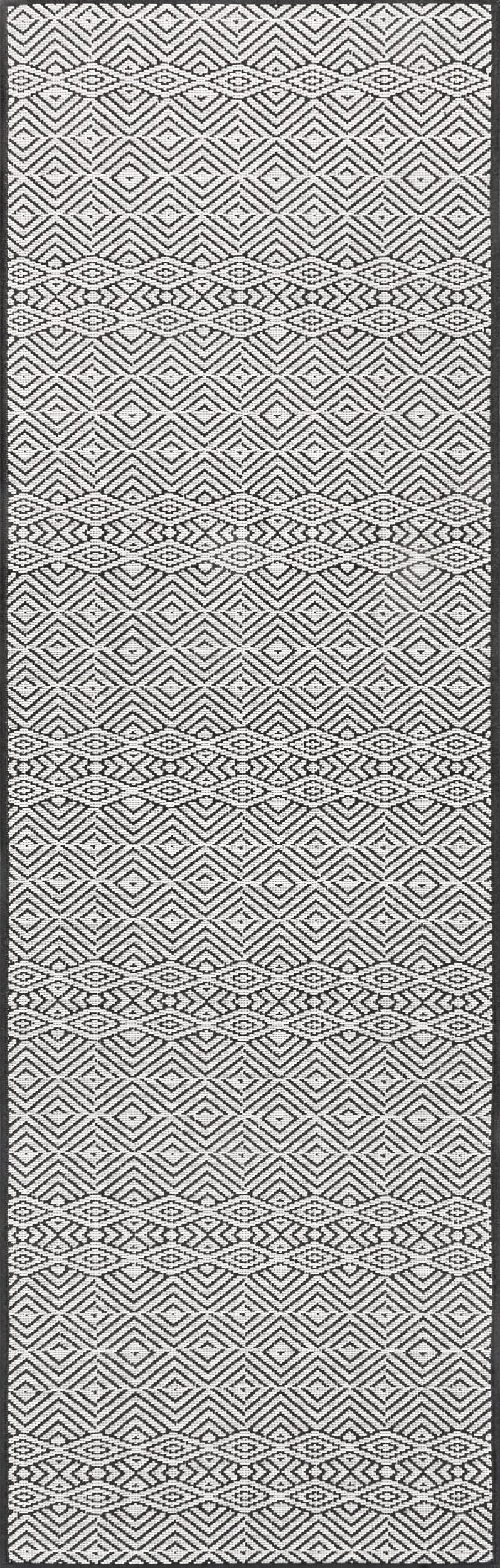 Birdseye Striped Indoor/Outdoor Rug | Black
