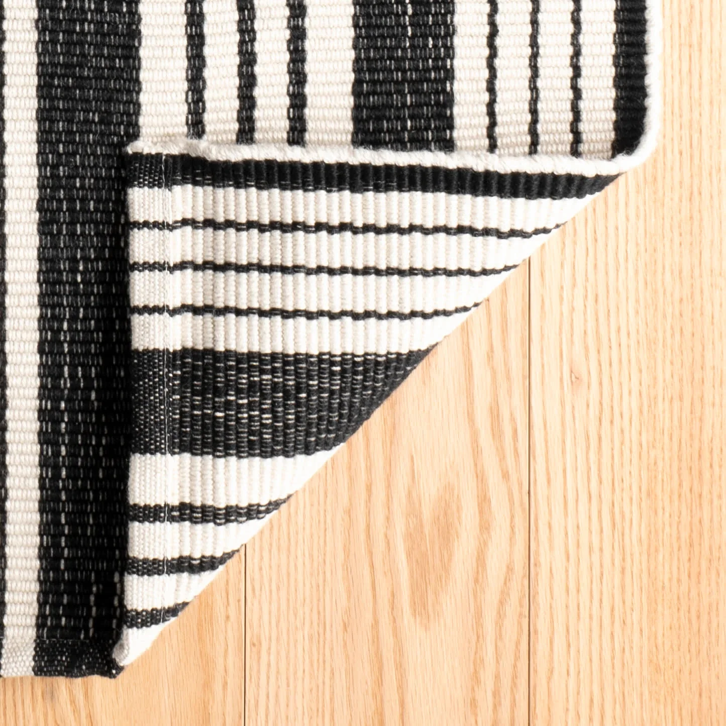 Birmingham Handwoven Cotton Rug | Black - Image 6