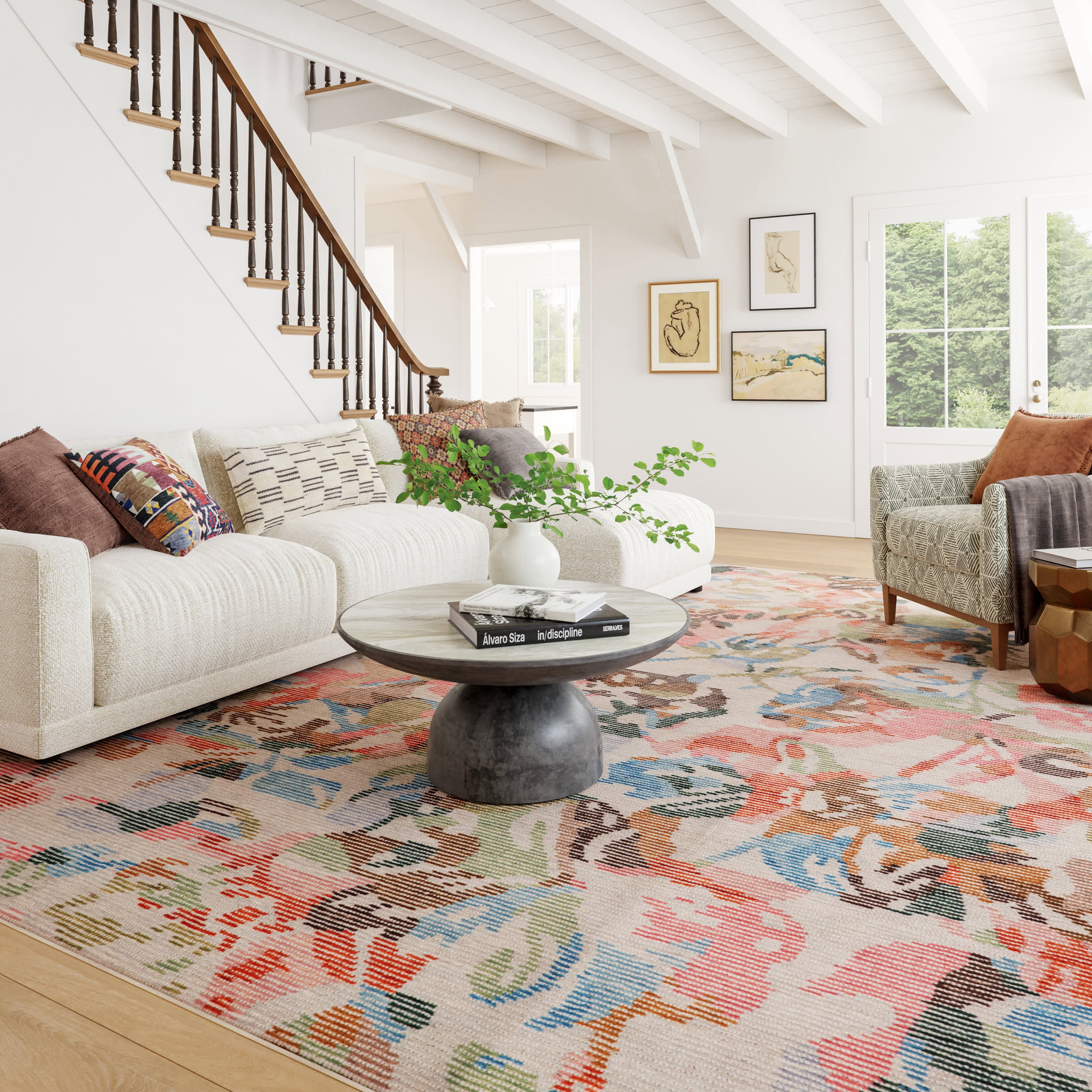 Bloom Machine Washable Rug | Multi - Image 2