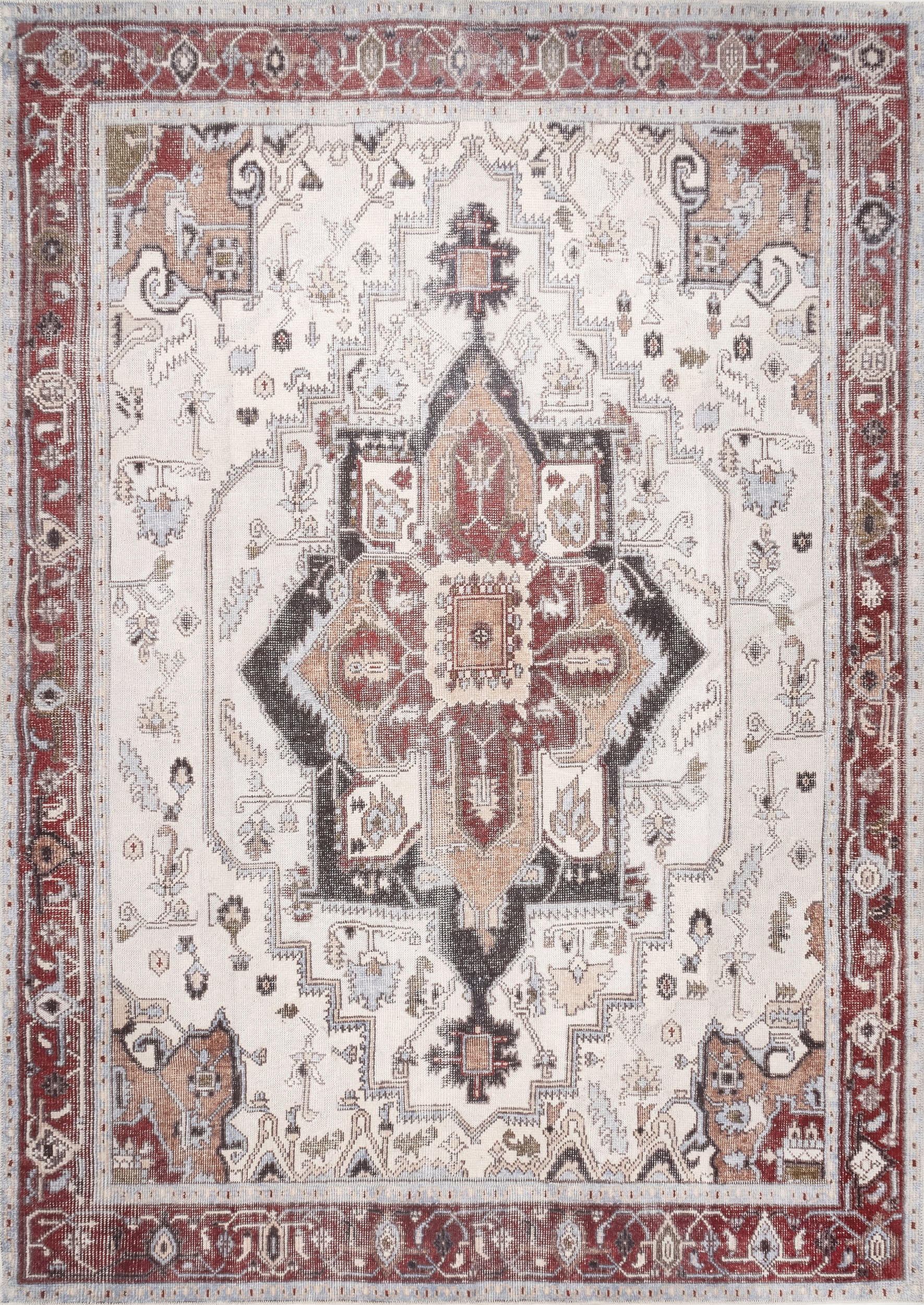 Bloom Medallion Washable Rug | Rust