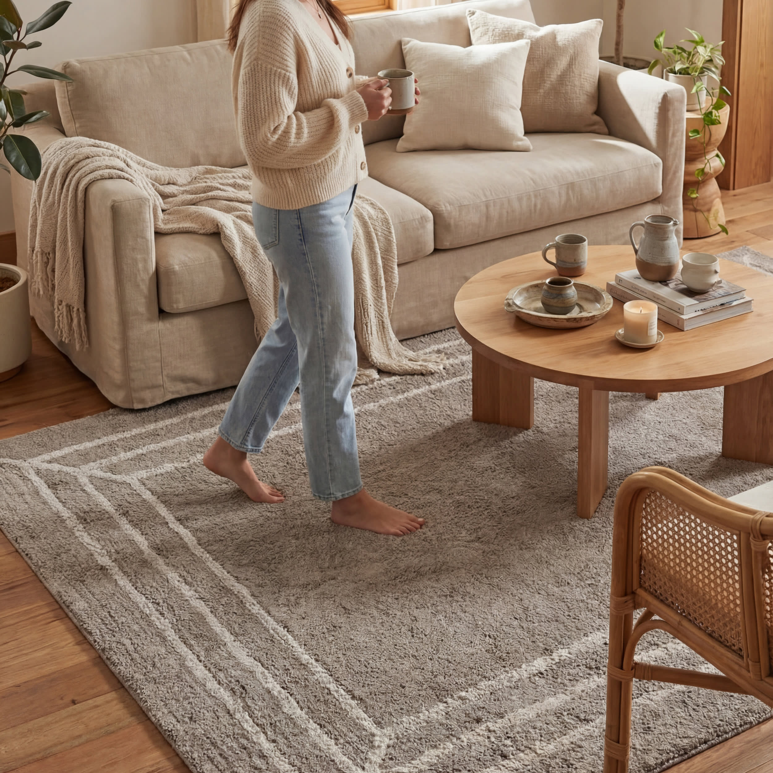 Bloomira Bordered Rug | Grey - Image 5