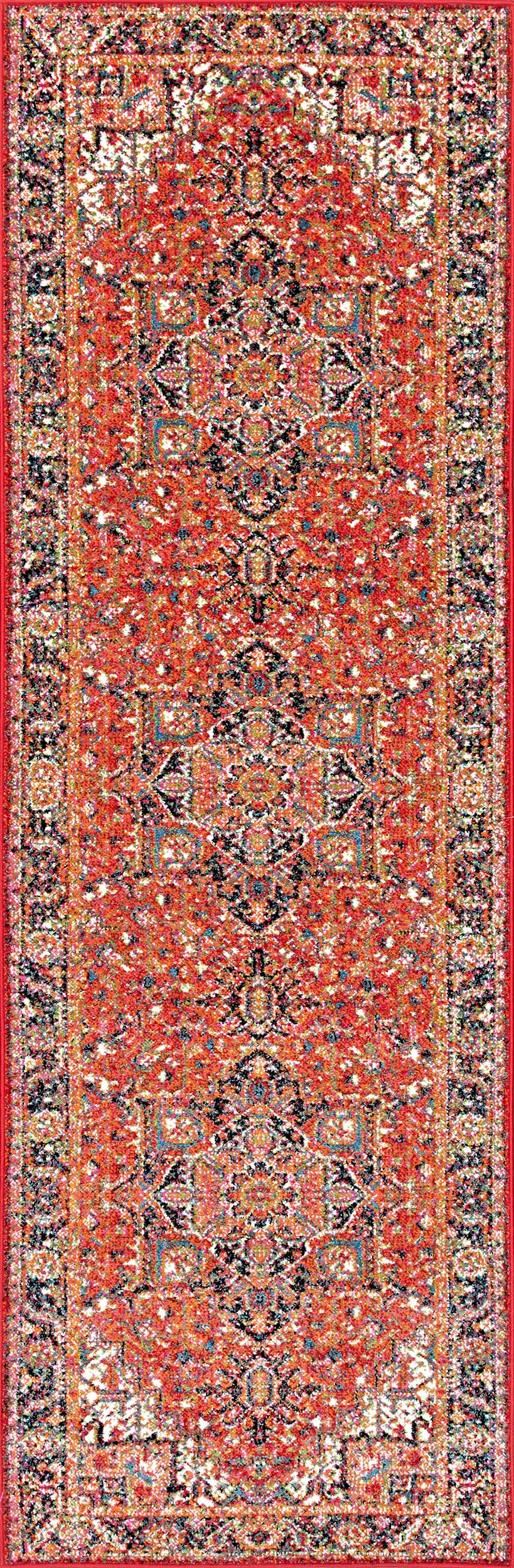 Blossom Emblem Indoor/Outdoor Rug | Dark Orange