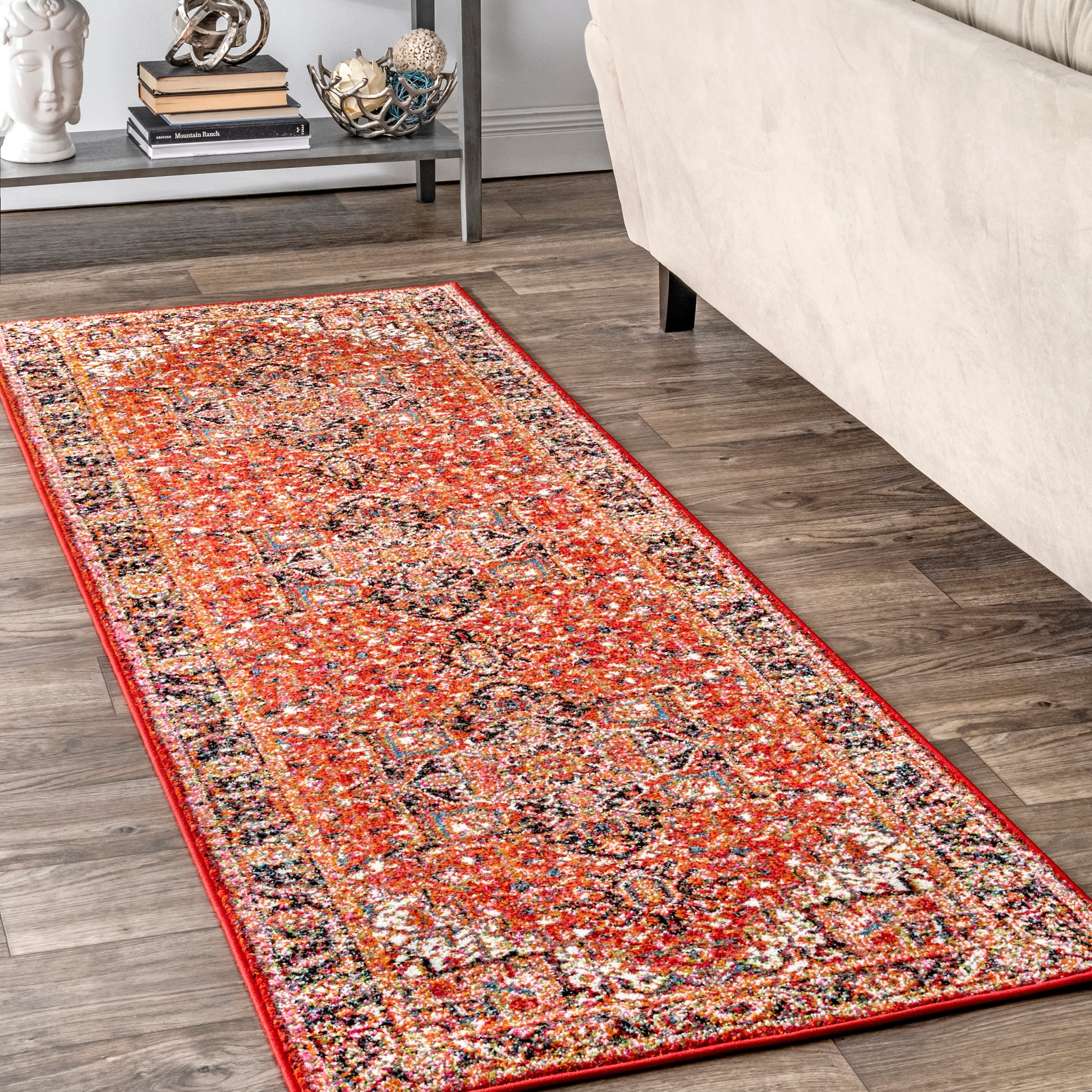 Blossom Emblem Indoor/Outdoor Rug | Dark Orange - Image 2
