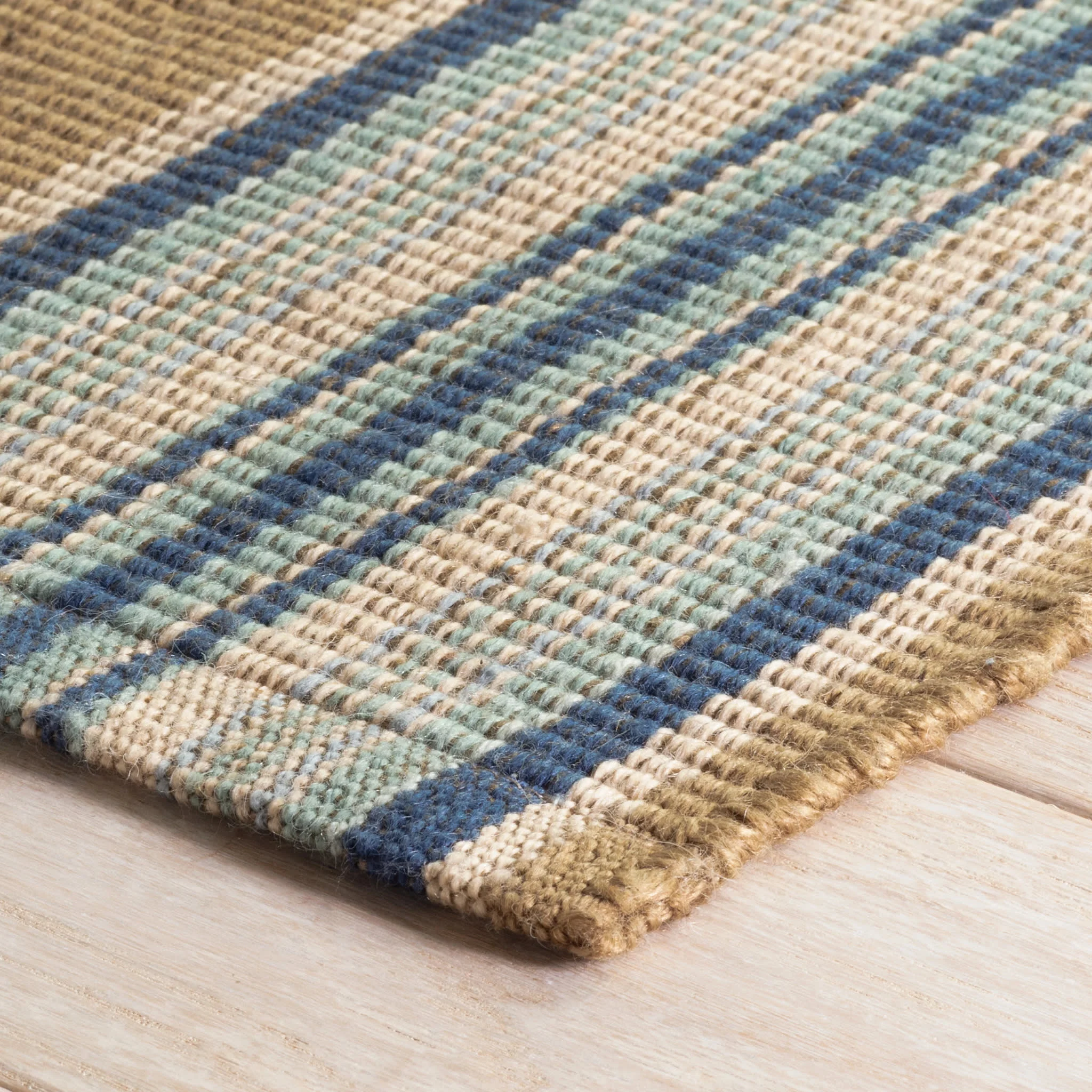 Heron Stripe Handwoven Indoor/Outdoor Rug | Blue - Image 6
