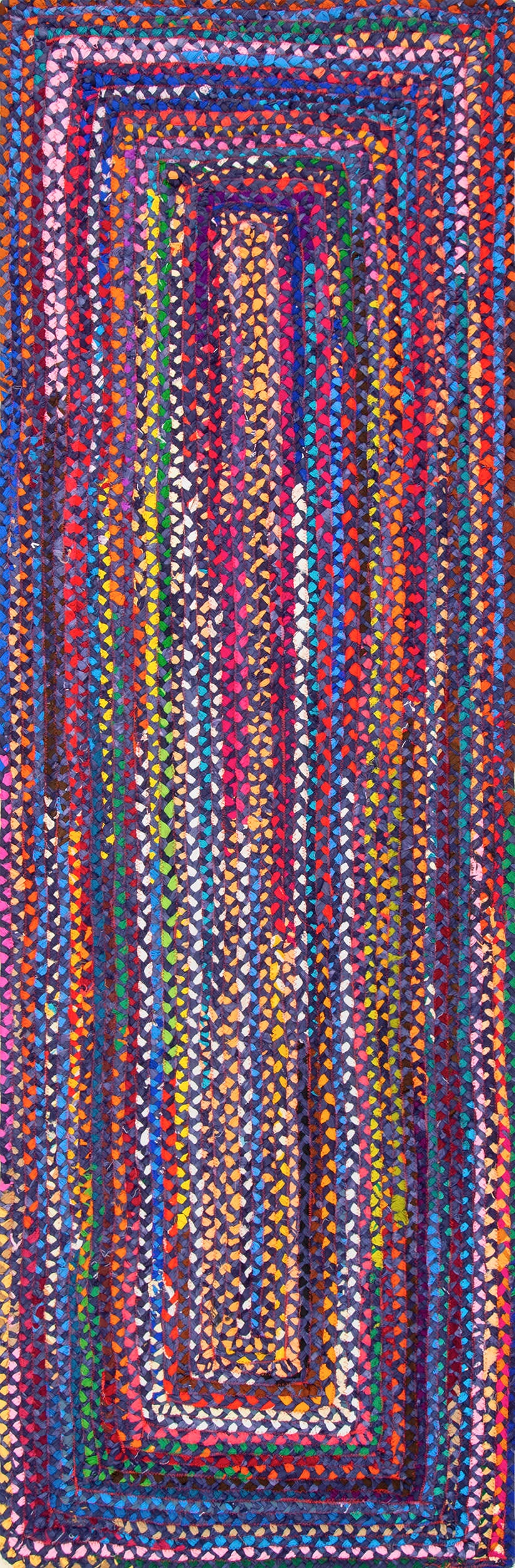 Bohemian Chindi Braided Rug | Blue Multicolor